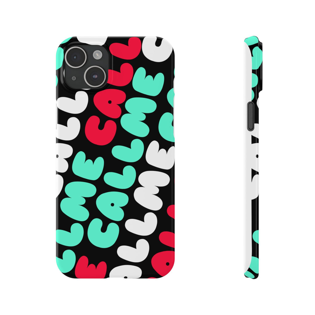 Call Me Turquoise mixed Bold Bubble Text
