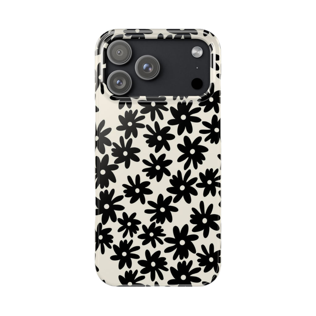Black Daisy Phone Case