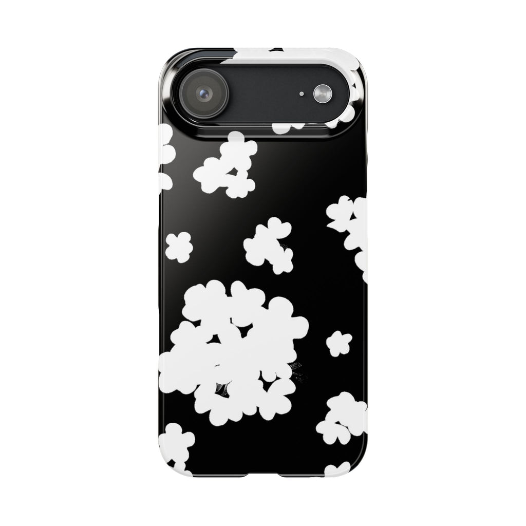 Black & White Abstract Flower Pattern Case