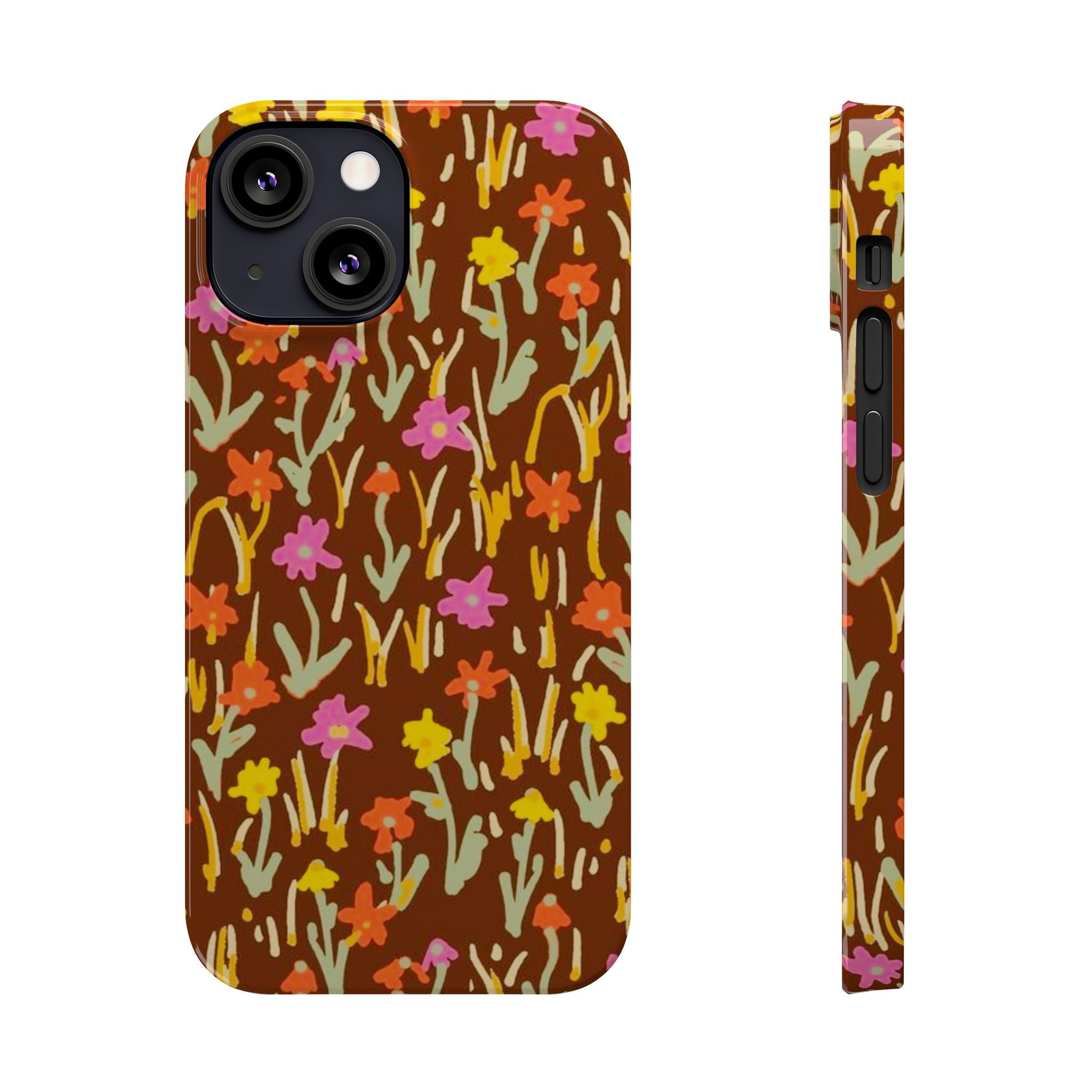 Brown Retro Floral Cover