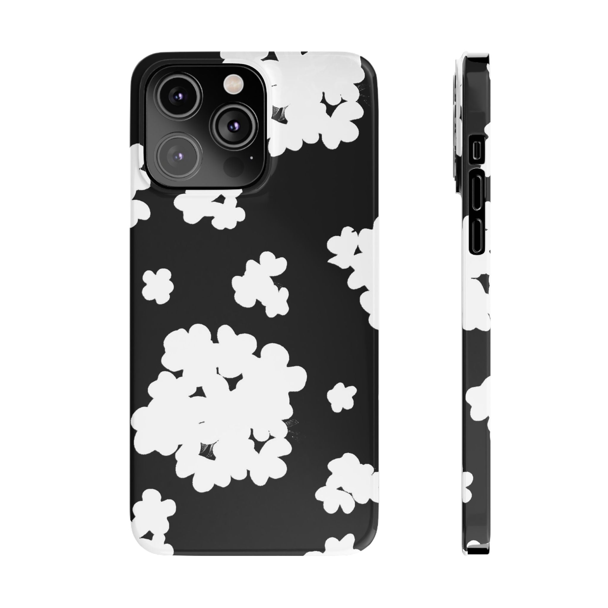 Black & White Abstract Flower Pattern Case