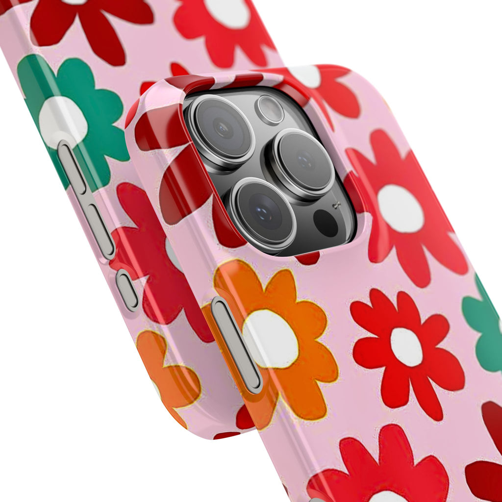 Retro Floral Case — Pink Daisy Pattern