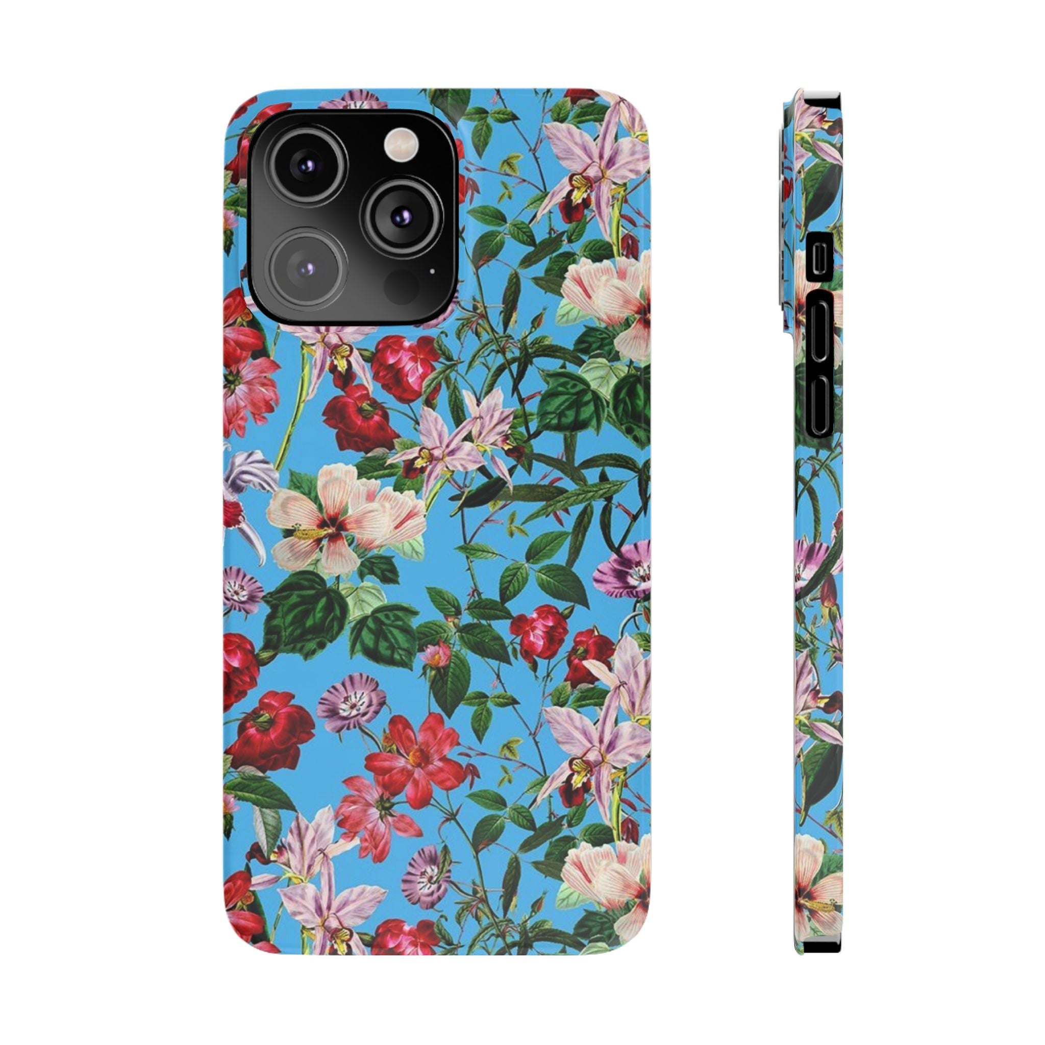 Vintage Floral Pattern on Sky Blue Case