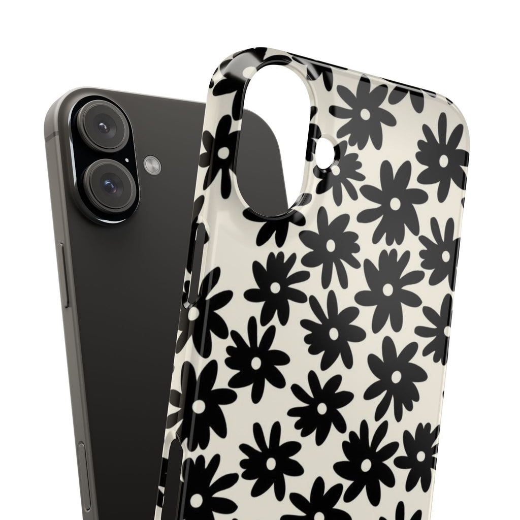 Black Daisy Phone Case