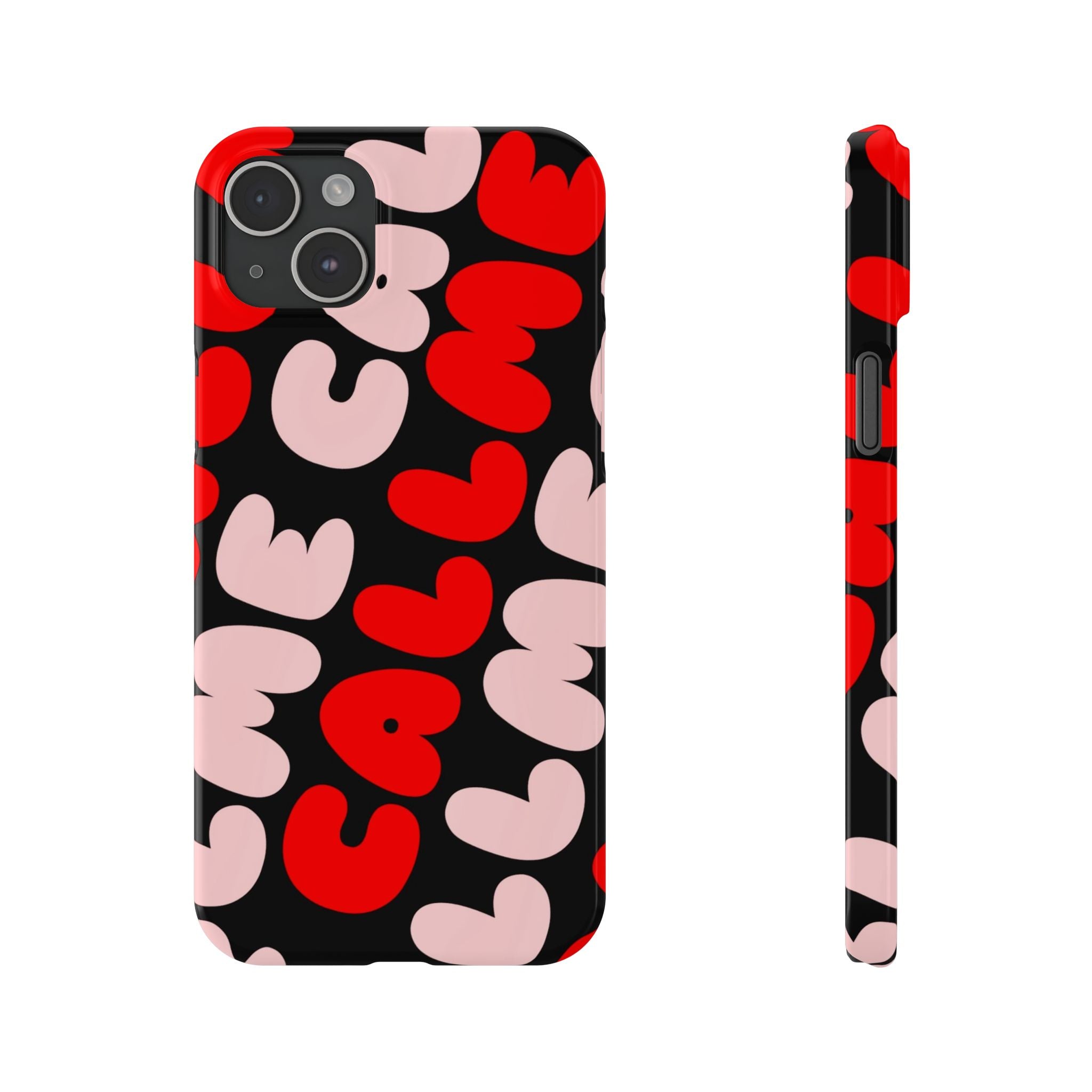 Call Me Pink and Red Phone Case
