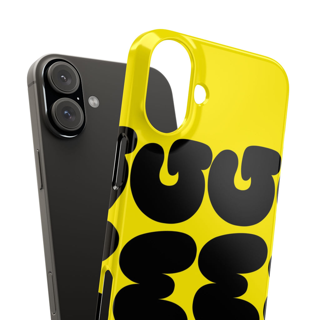 Yellow Retro Bubble Pattern Slim Phone Case