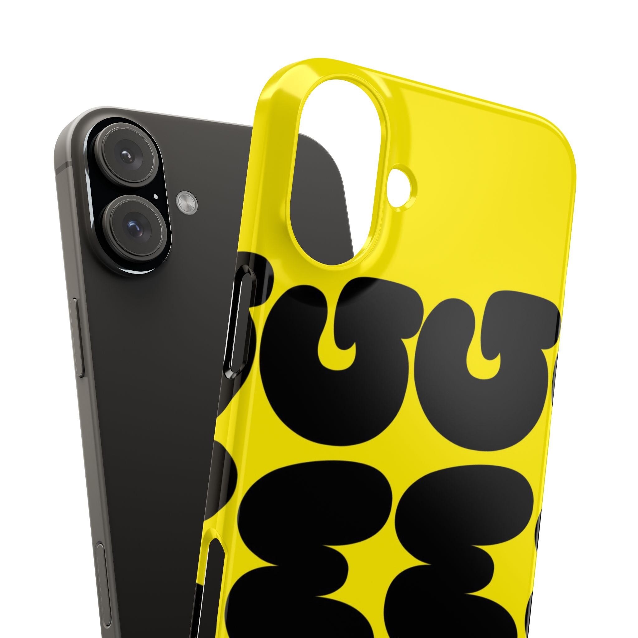 Yellow Retro Bubble Pattern Slim Phone Case