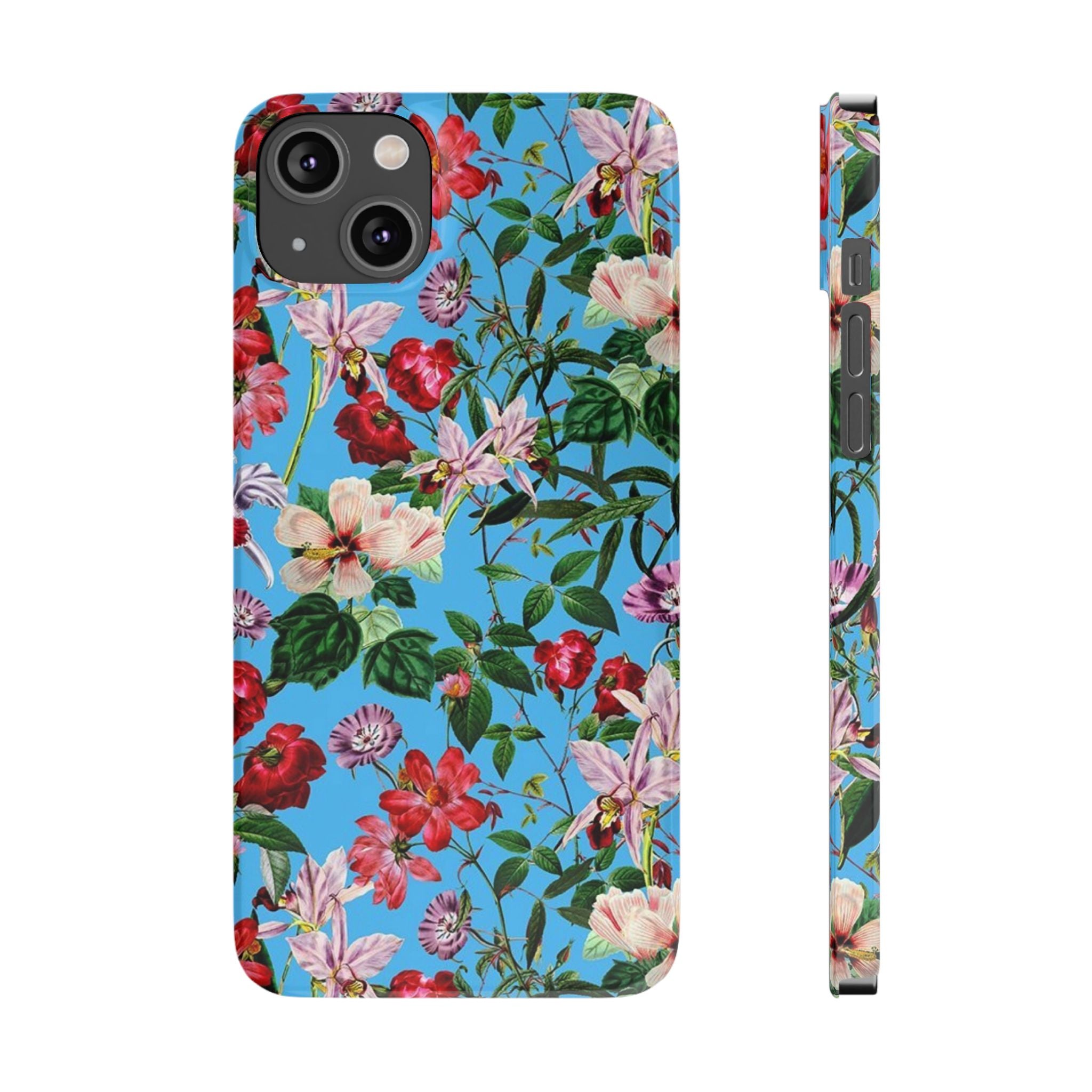 Vintage Floral Pattern on Sky Blue Case