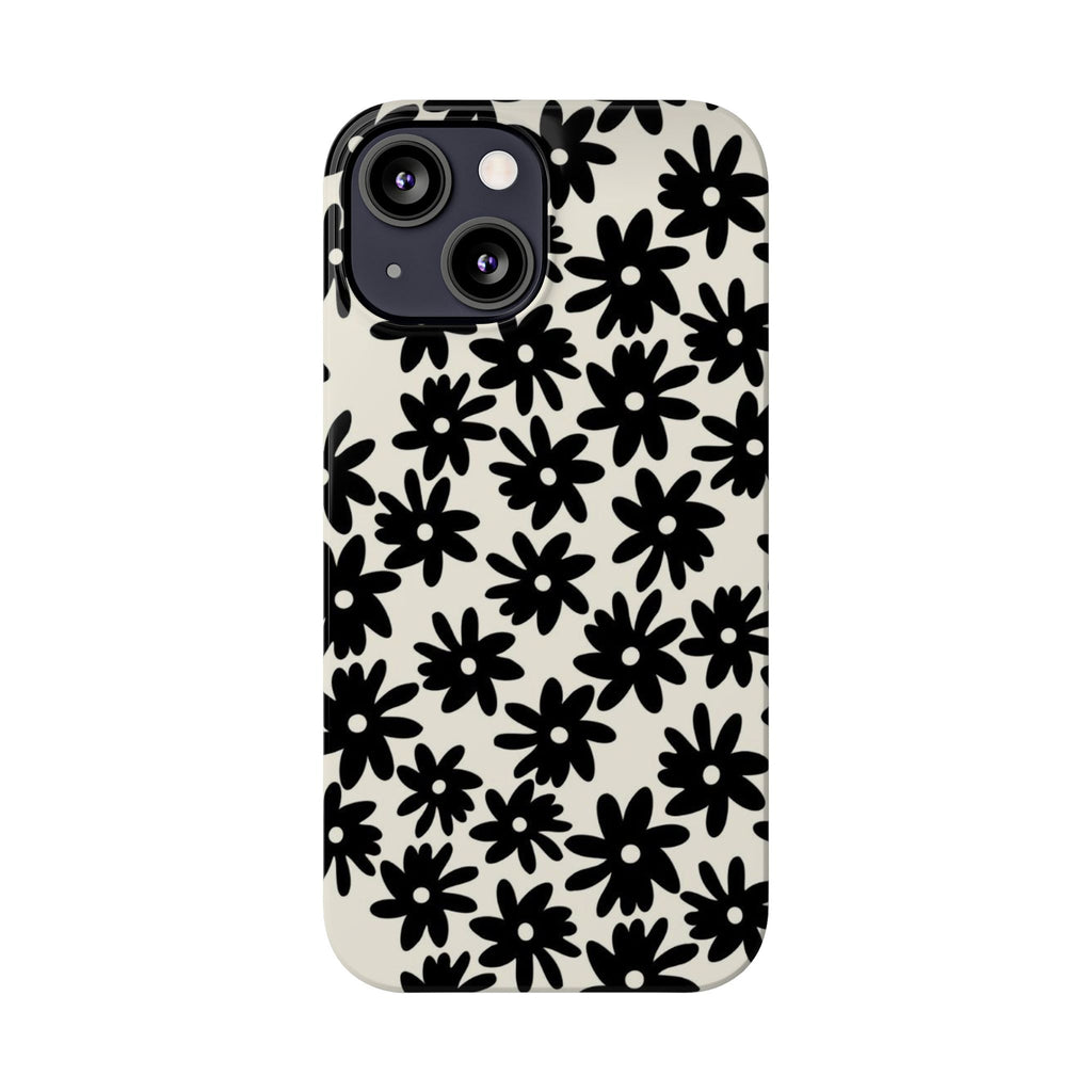 Black Daisy Phone Case