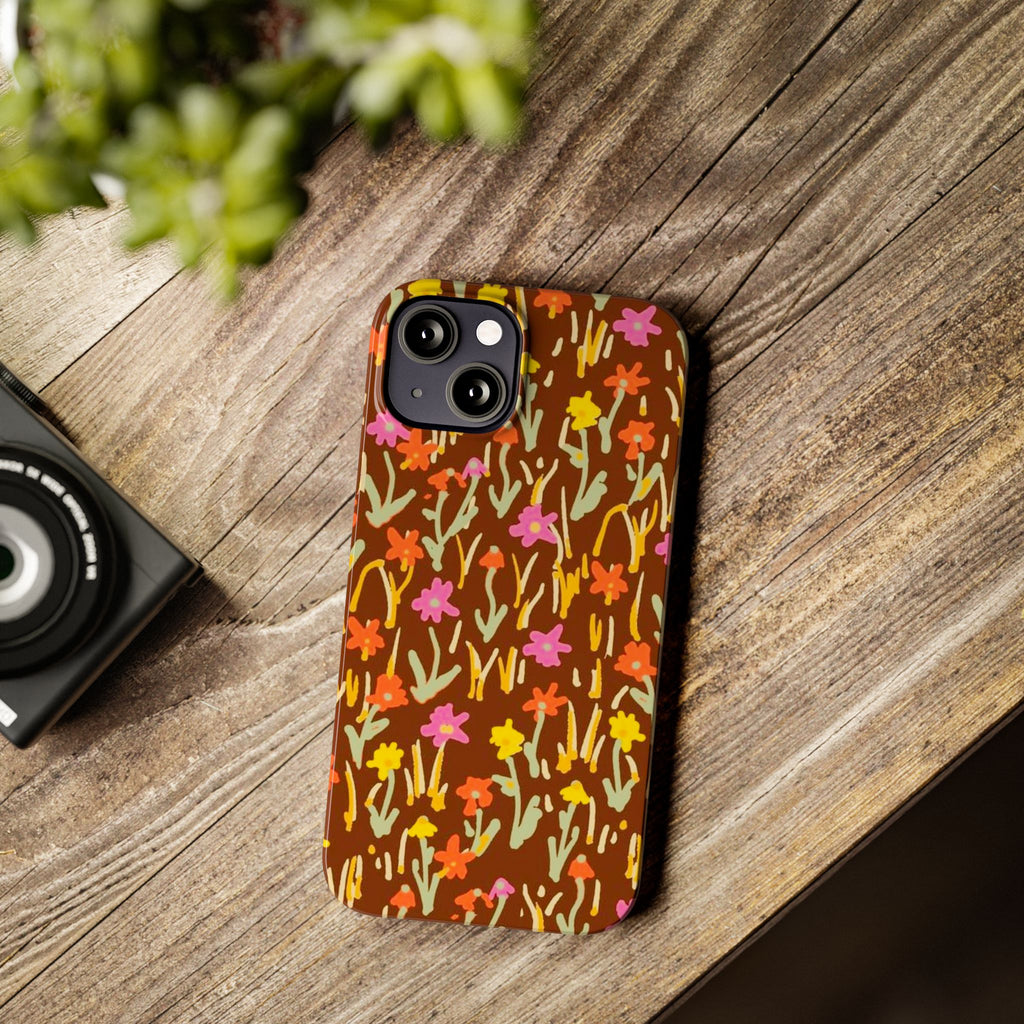 Brown Retro Floral Cover
