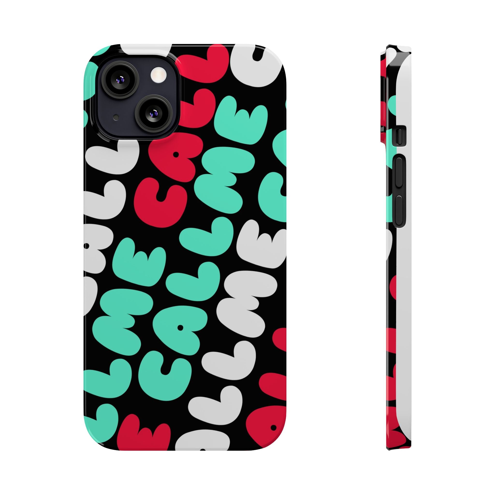Call Me Turquoise mixed Bold Bubble Text