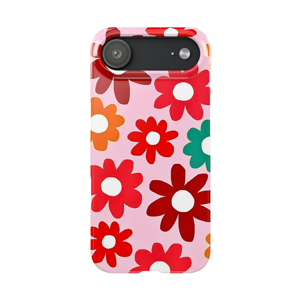 Retro Floral Case — Pink Daisy Pattern