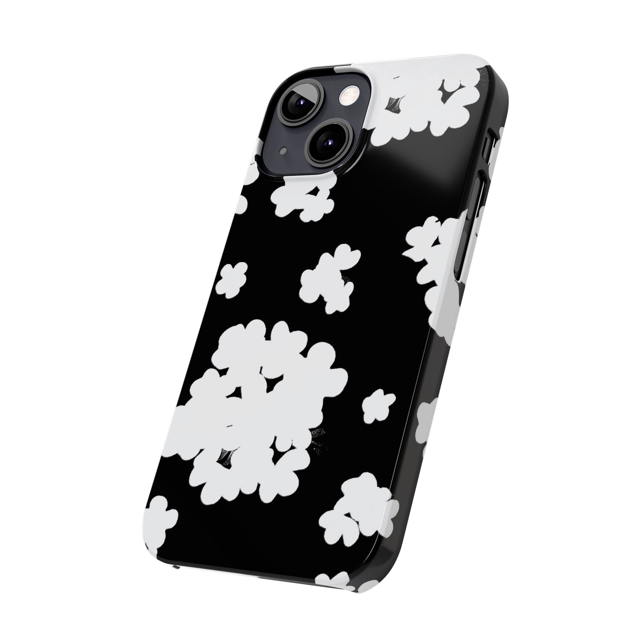 Black & White Abstract Flower Pattern Case