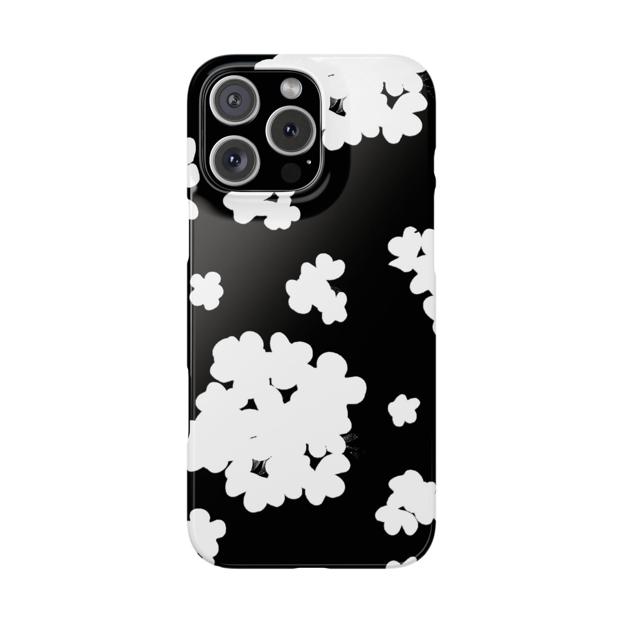 Black & White Abstract Flower Pattern Case