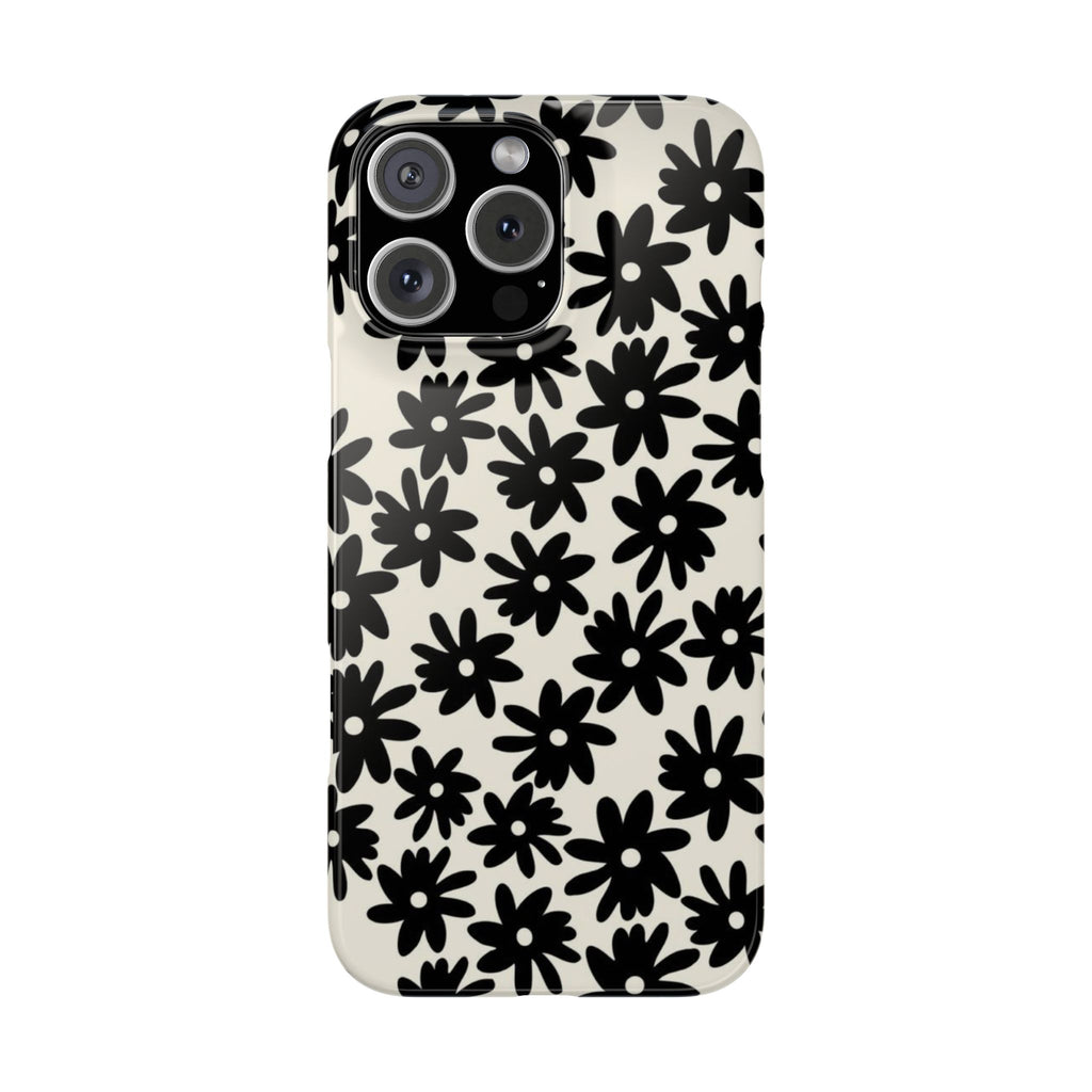 Black Daisy Phone Case