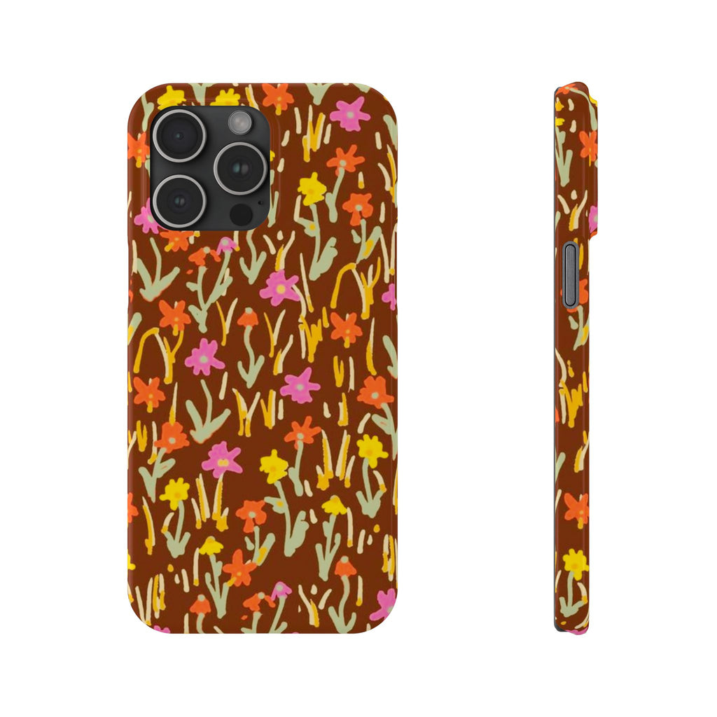 Brown Retro Floral Cover
