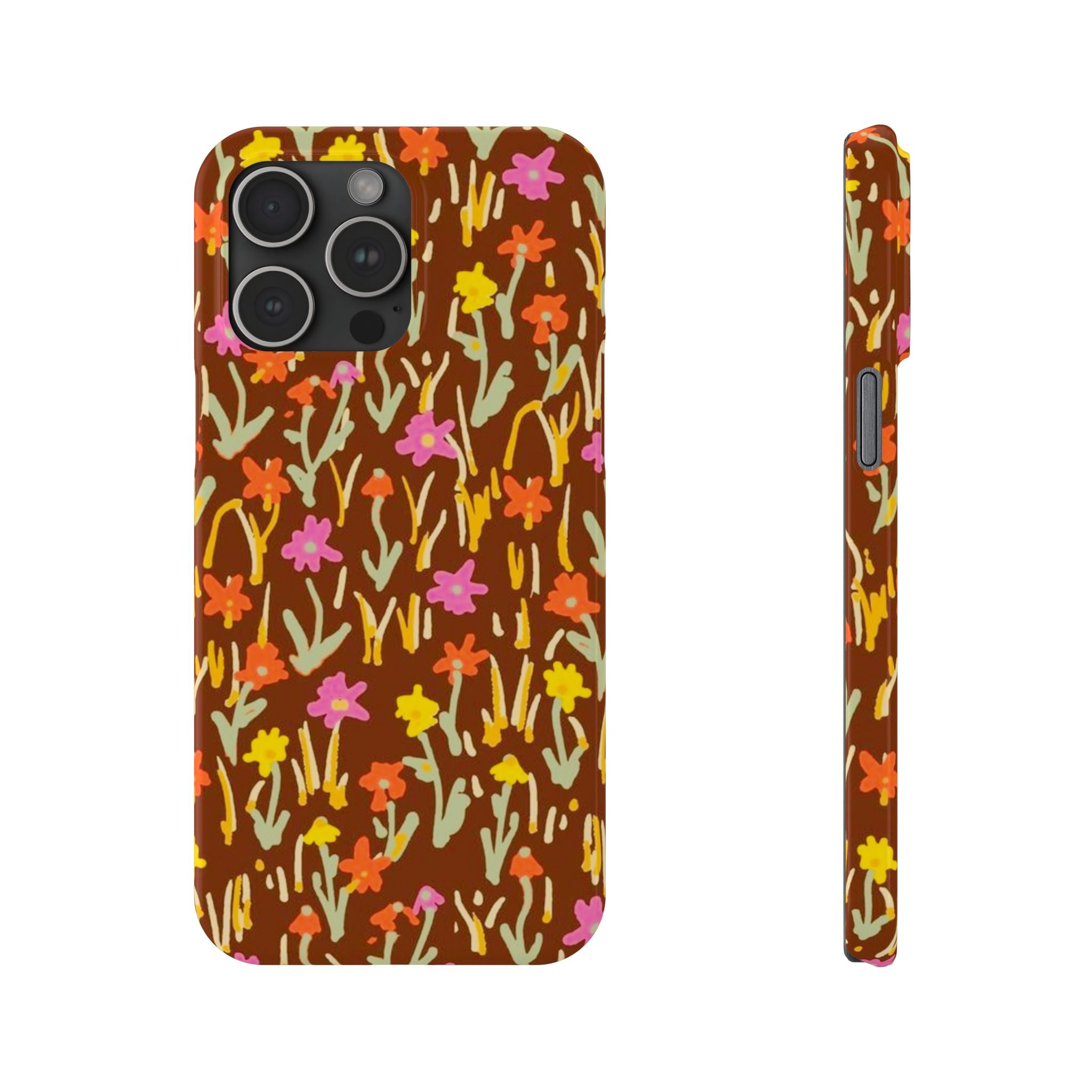 Brown Retro Floral Cover