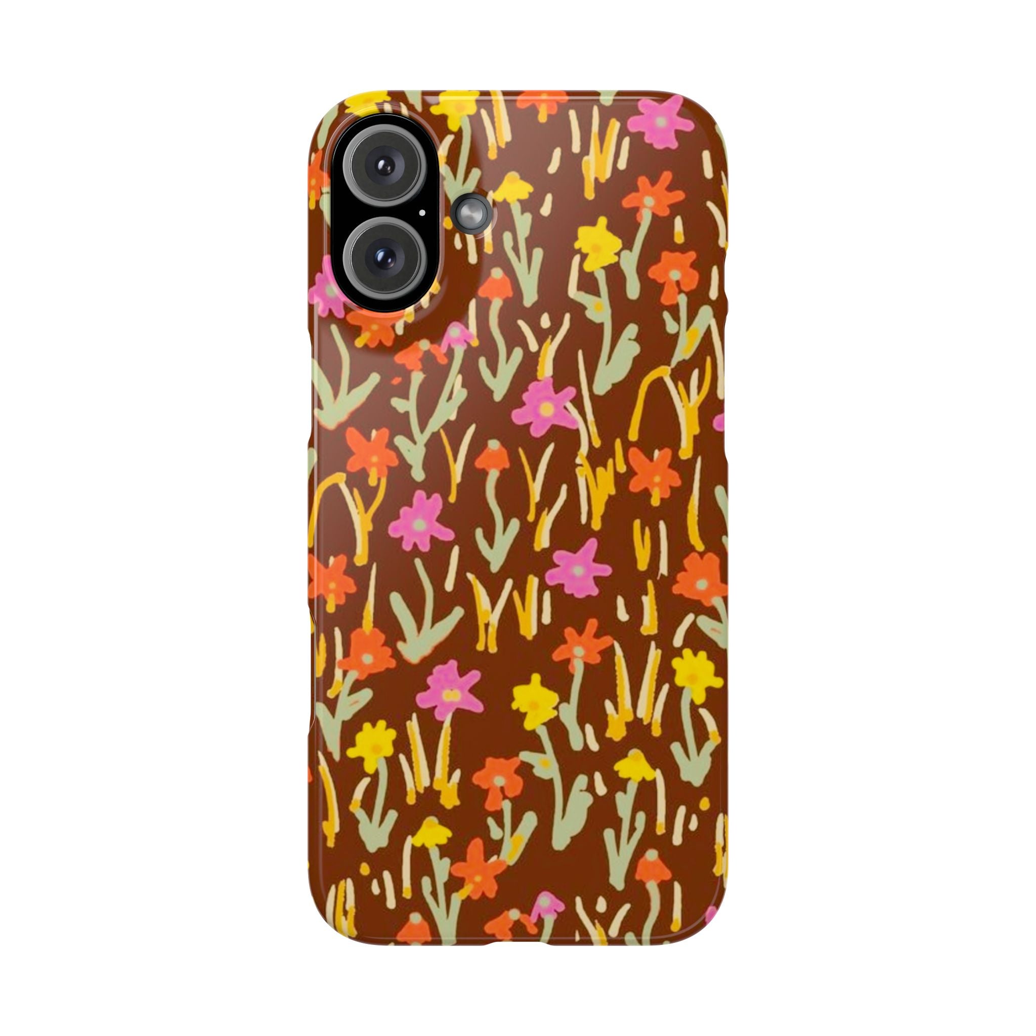 Brown Retro Floral Cover