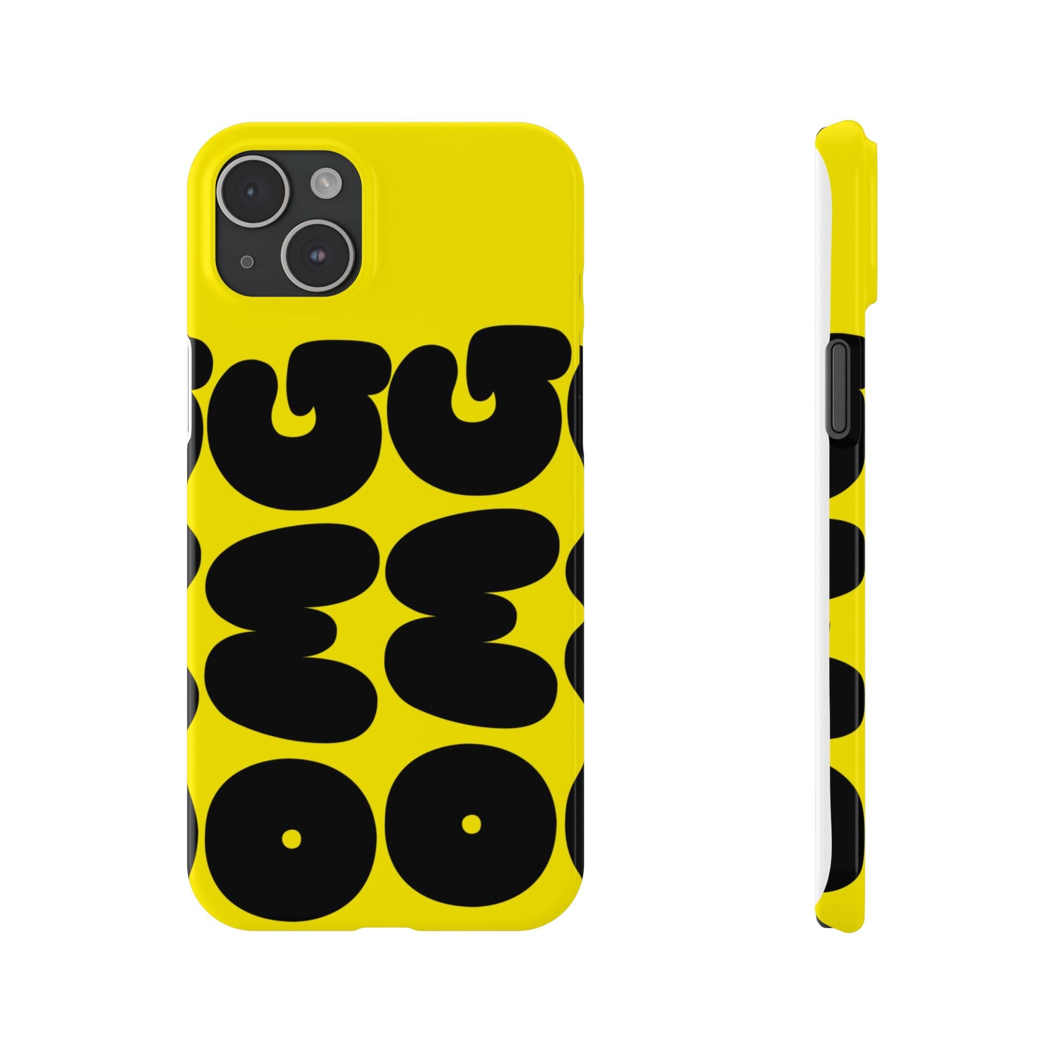 Yellow Retro Bubble Pattern Slim Phone Case