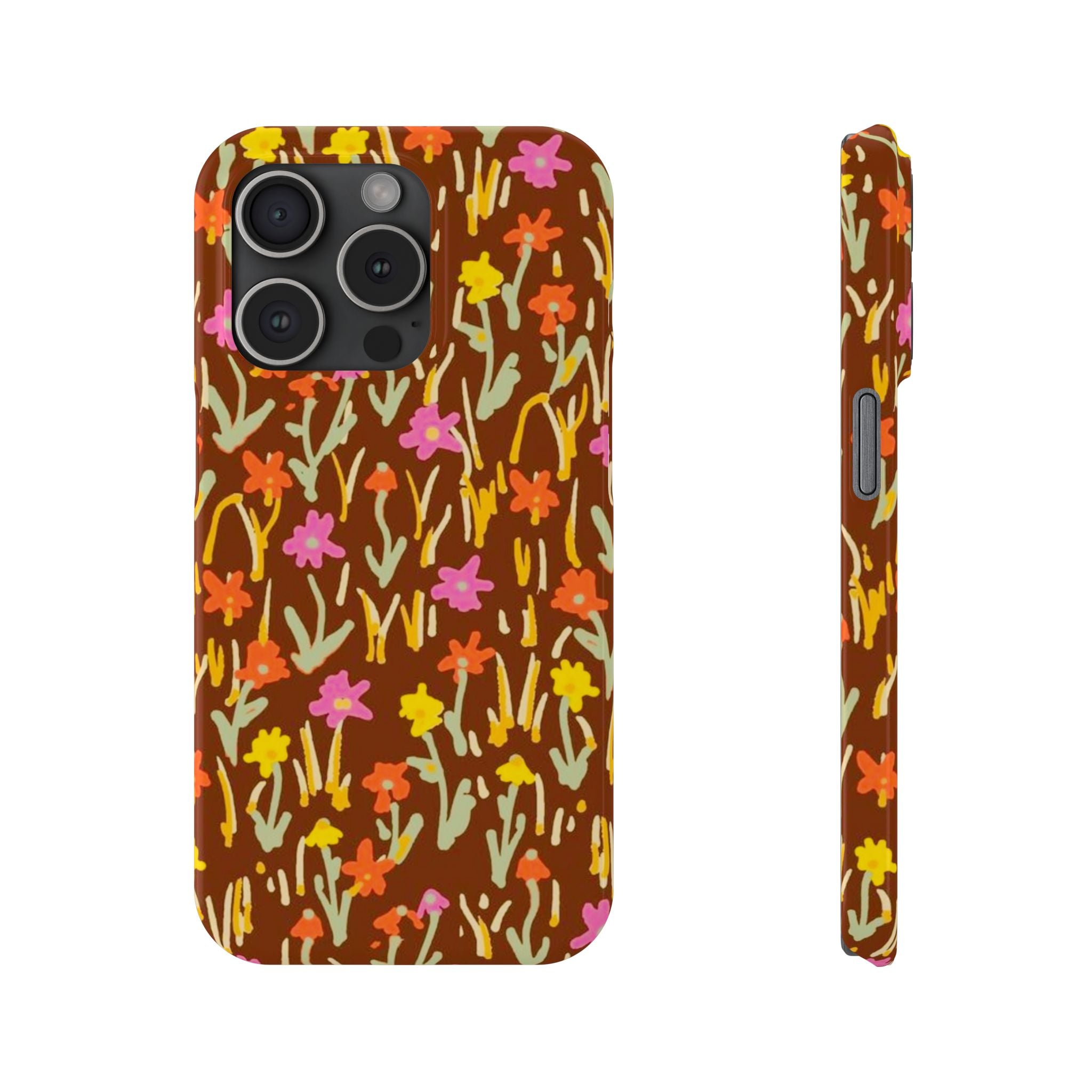 Brown Retro Floral Cover