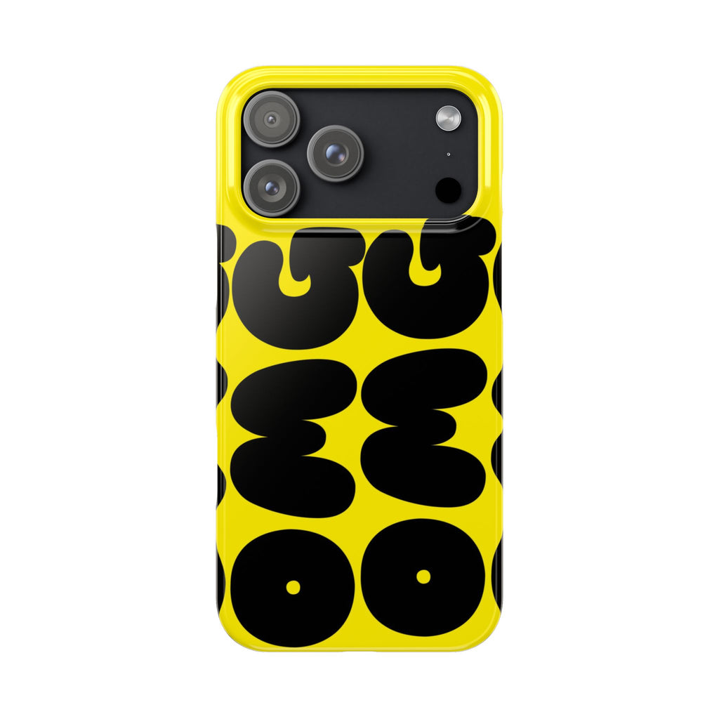 Yellow Retro Bubble Pattern Slim Phone Case