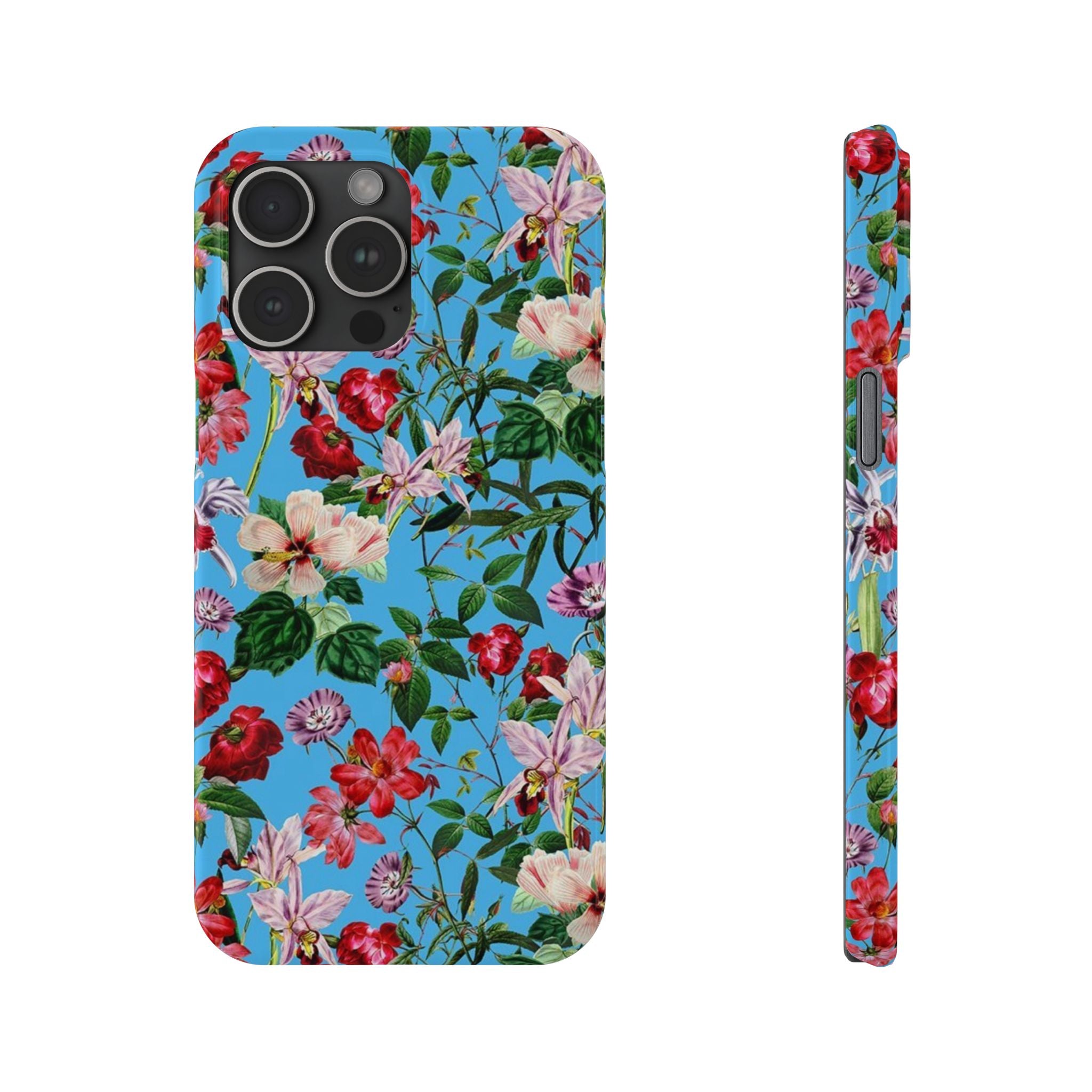Vintage Floral Pattern on Sky Blue Case