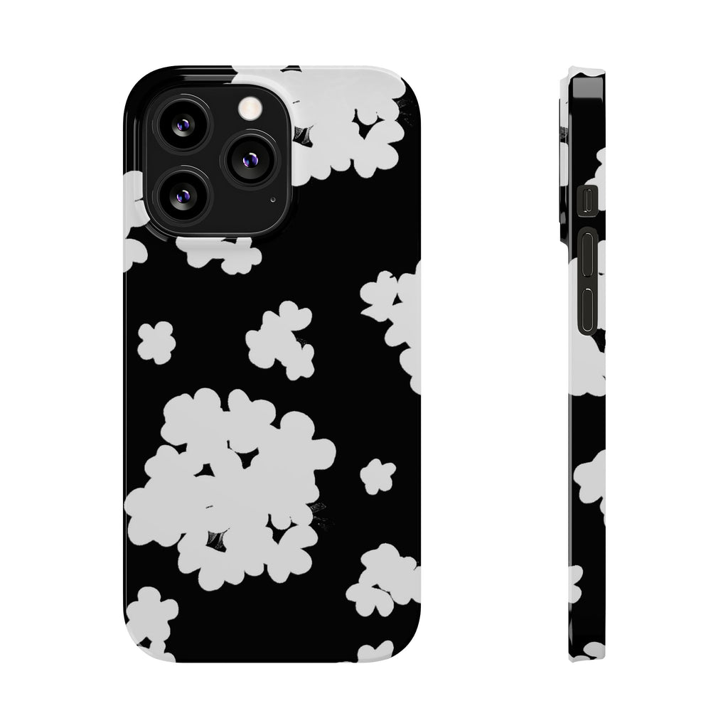 Black & White Abstract Flower Pattern Case