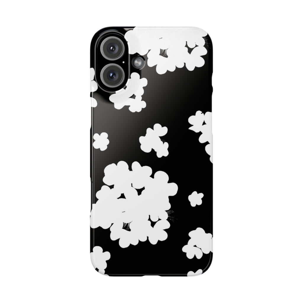 Black & White Abstract Flower Pattern Case