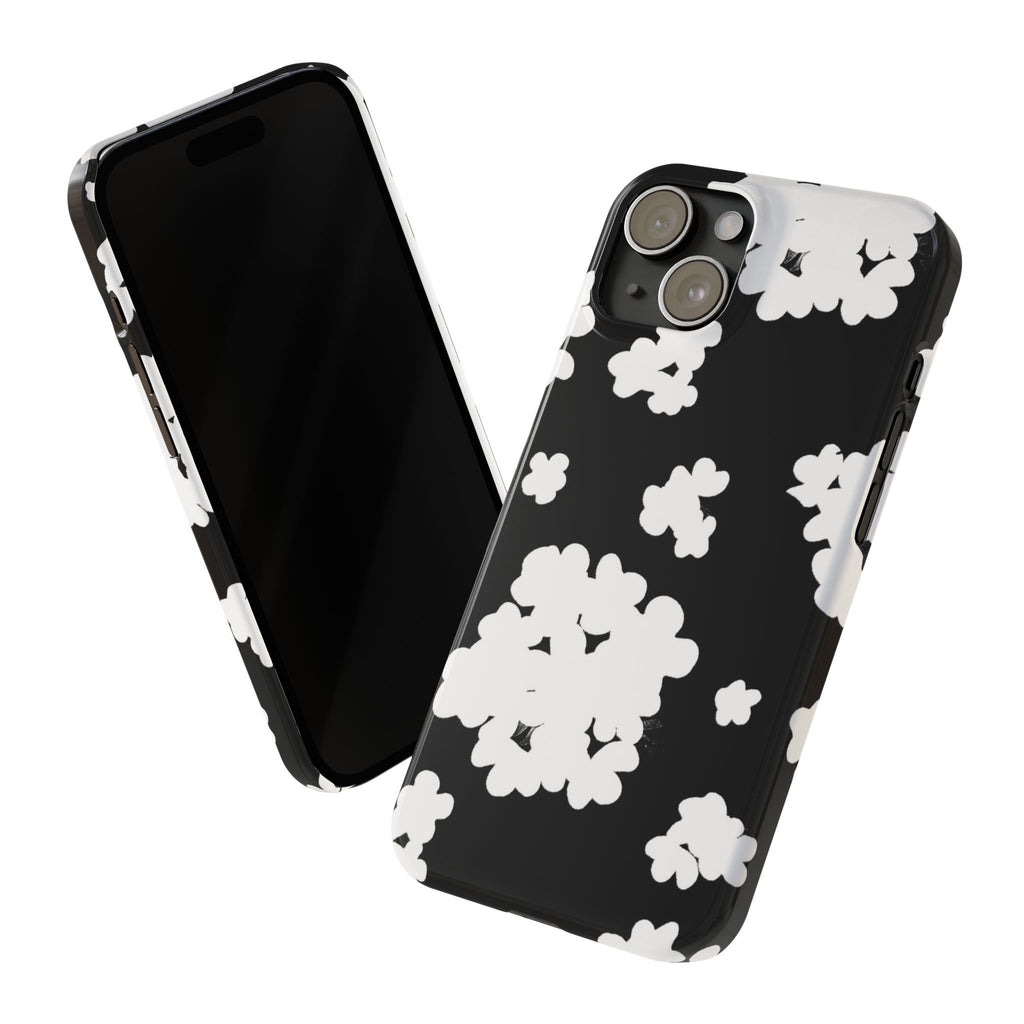 Black & White Abstract Flower Pattern Case
