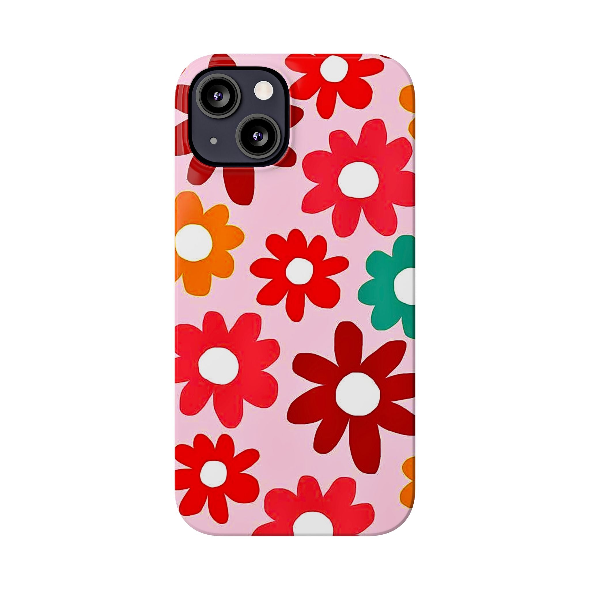 Retro Floral Case — Pink Daisy Pattern