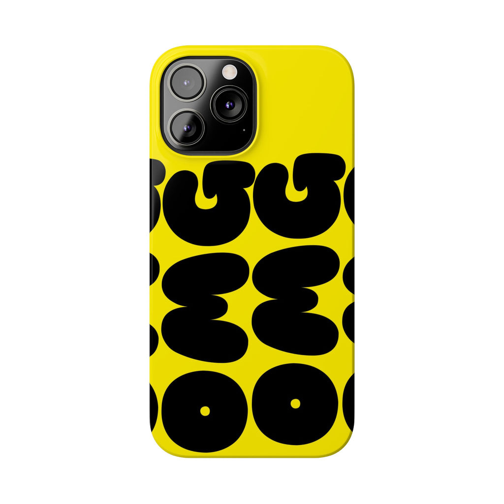 Yellow Retro Bubble Pattern Slim Phone Case