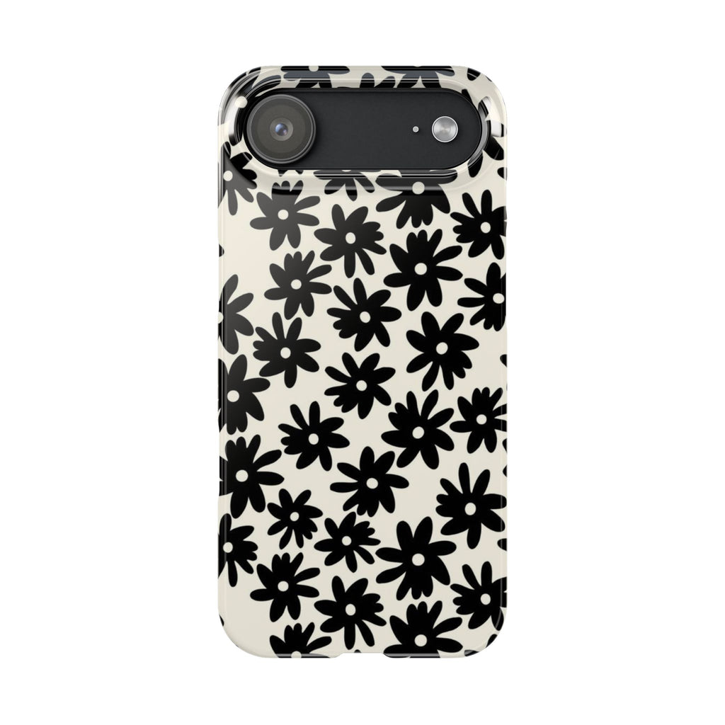 Black Daisy Phone Case