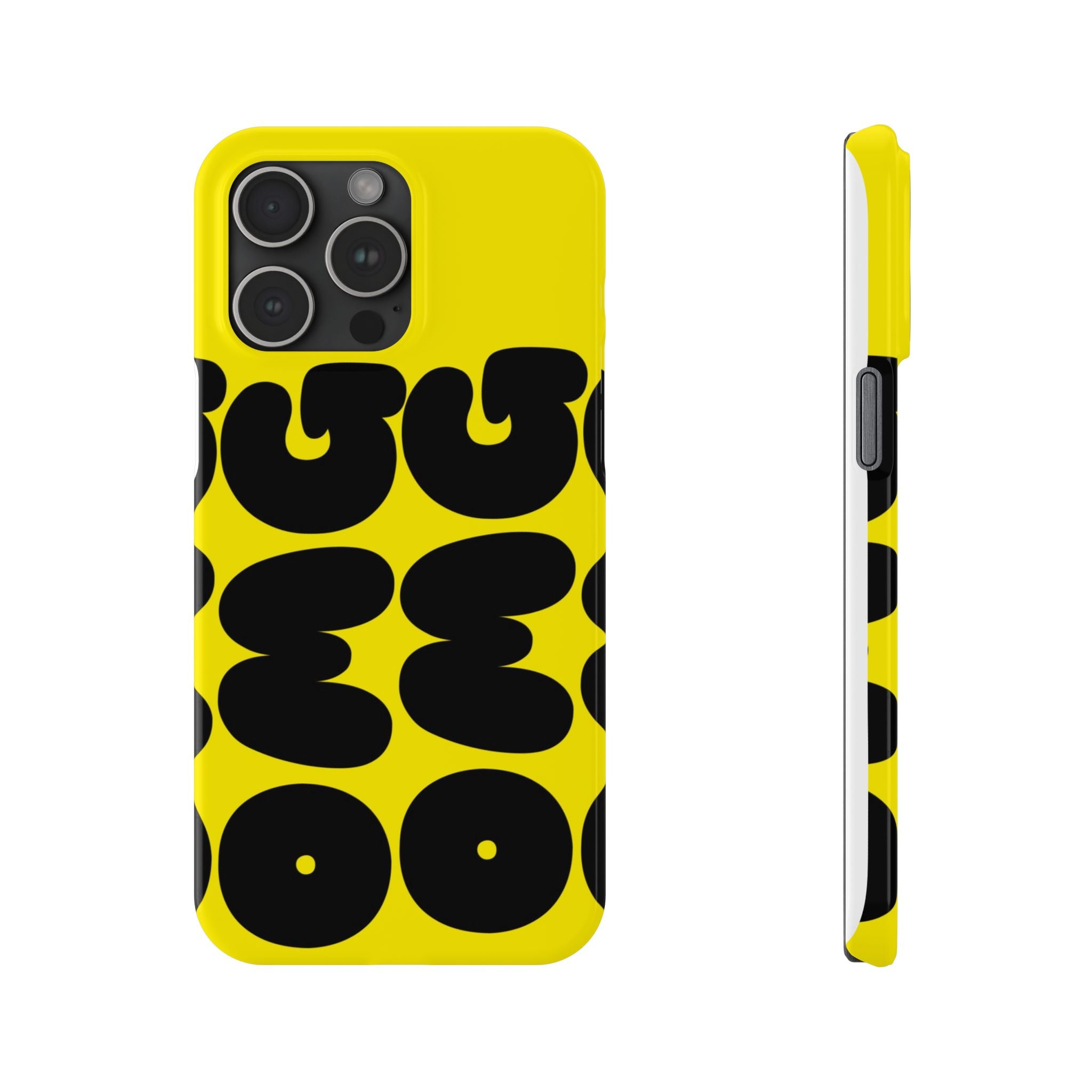 Yellow Retro Bubble Pattern Slim Phone Case