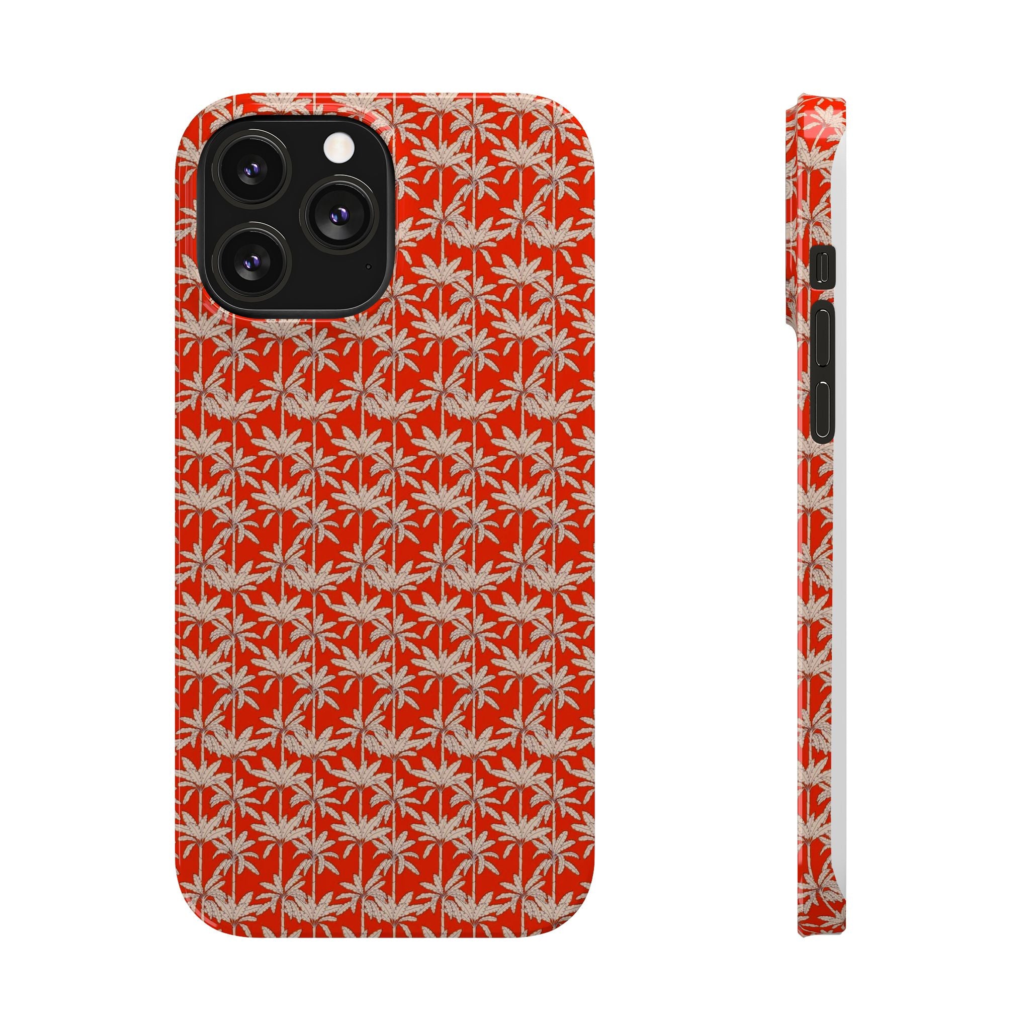 Red Tropical Palm Pattern Case