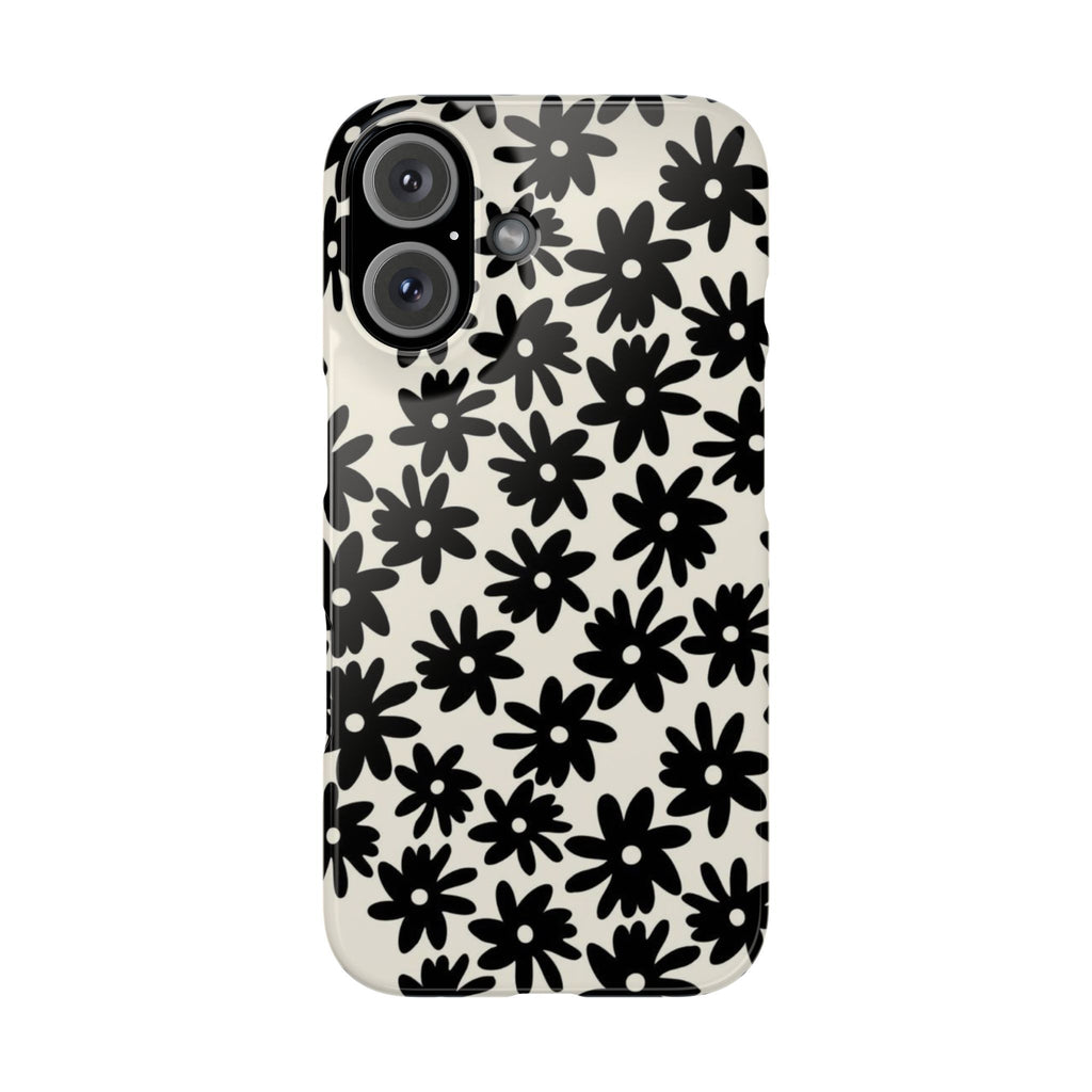 Black Daisy Phone Case