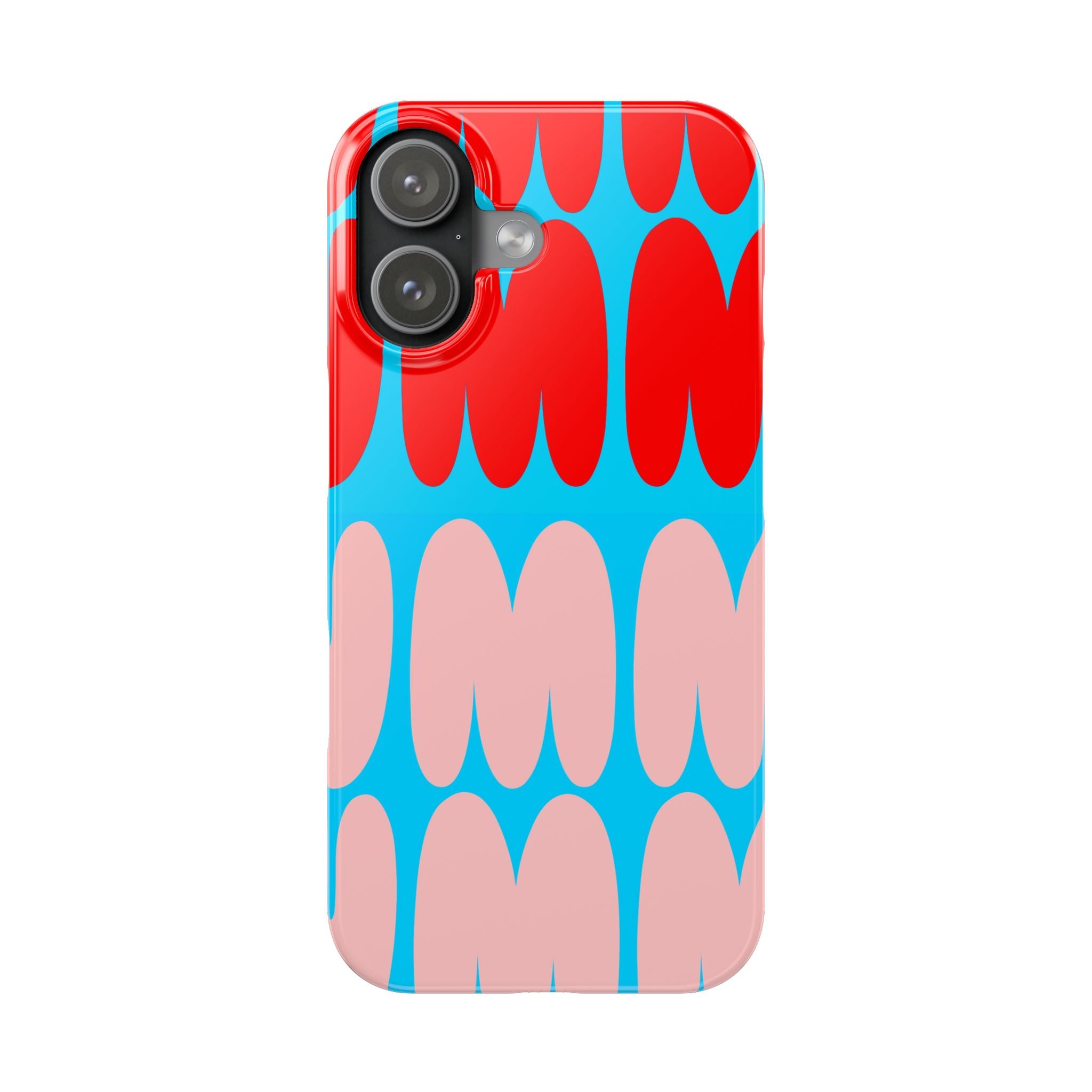Yum Red & Pink on a Blue Case