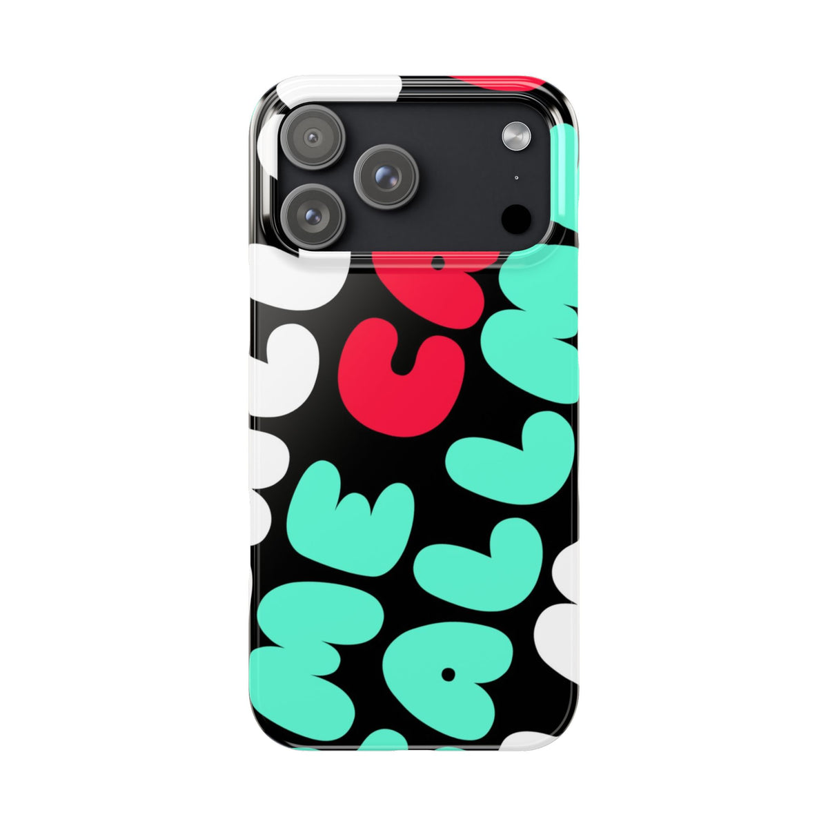 Call Me Turquoise mix Bubble Text Case