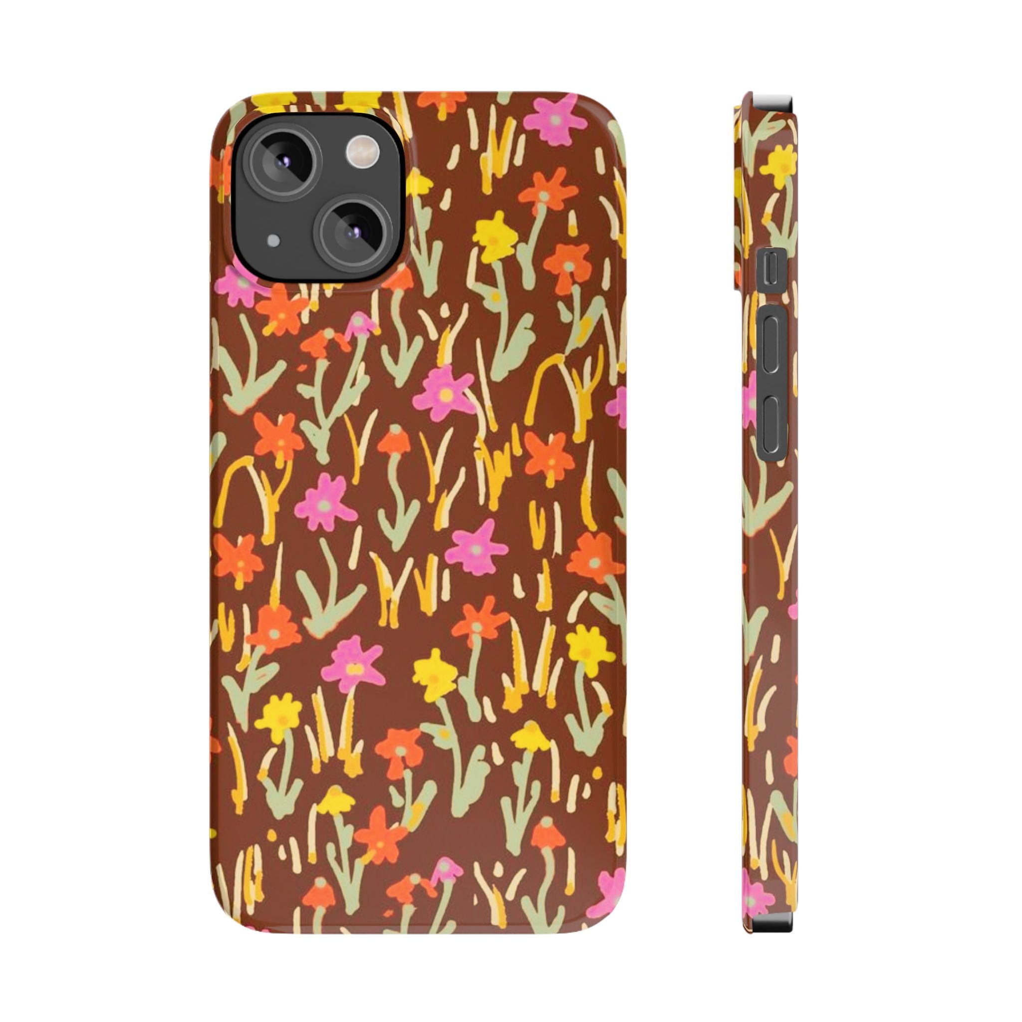 Brown Retro Floral Cover