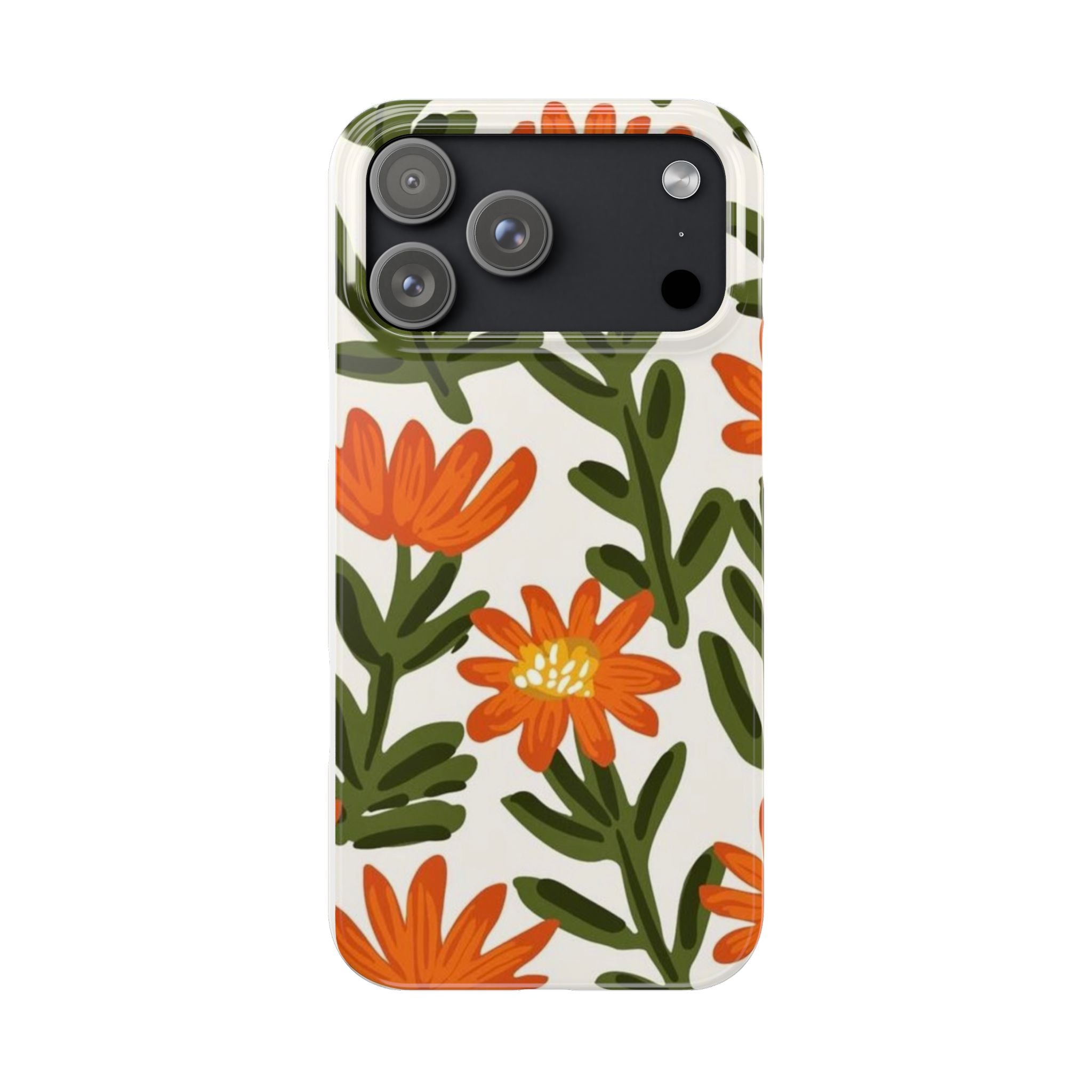 Orange Floral Botanical Pattern Case