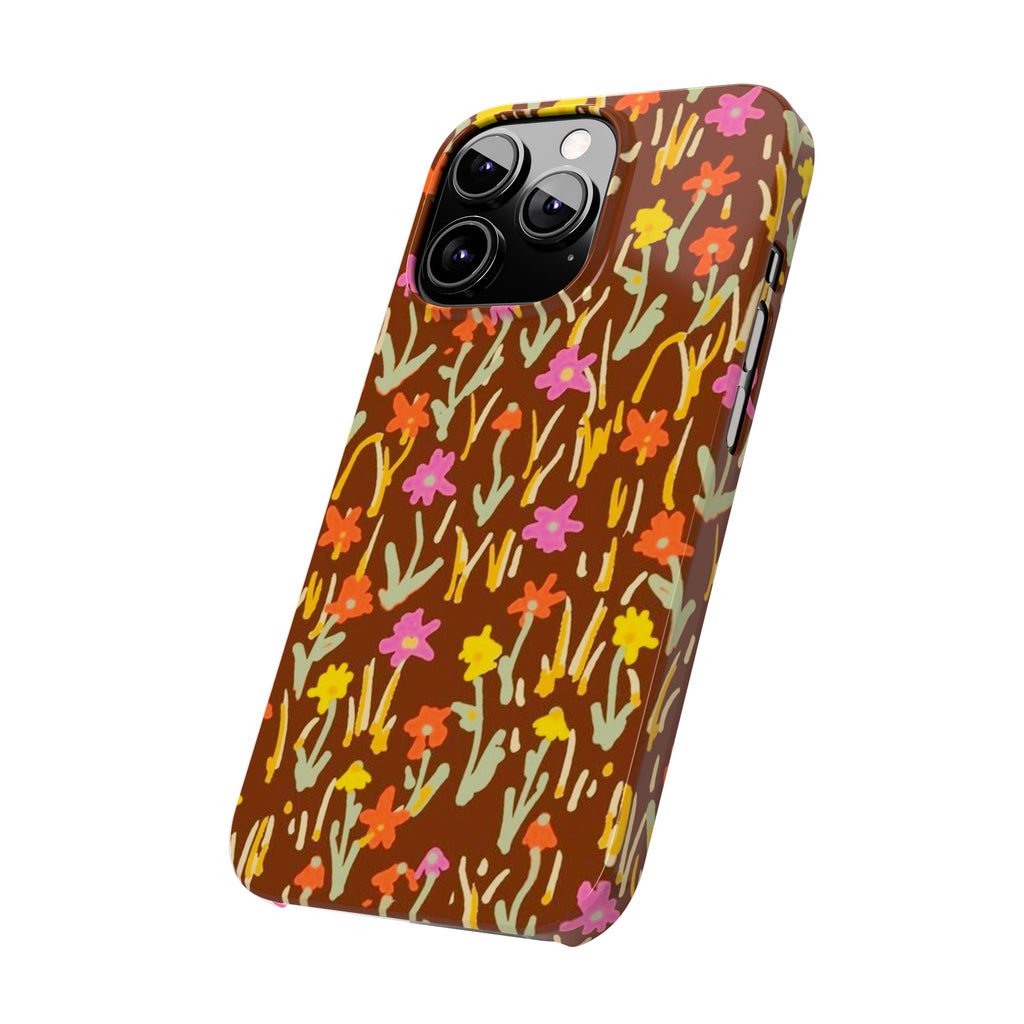 Brown Retro Floral Cover