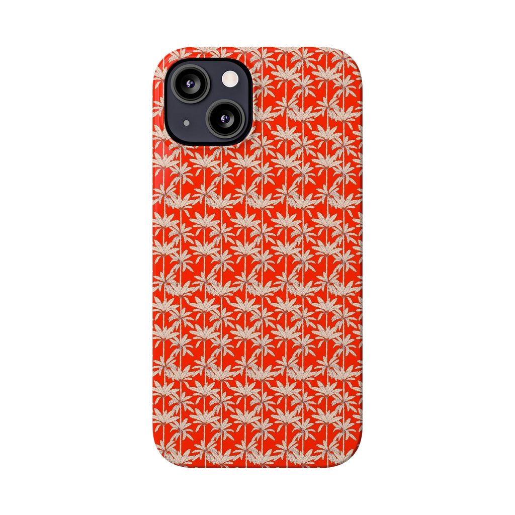 Red Tropical Palm Pattern Case