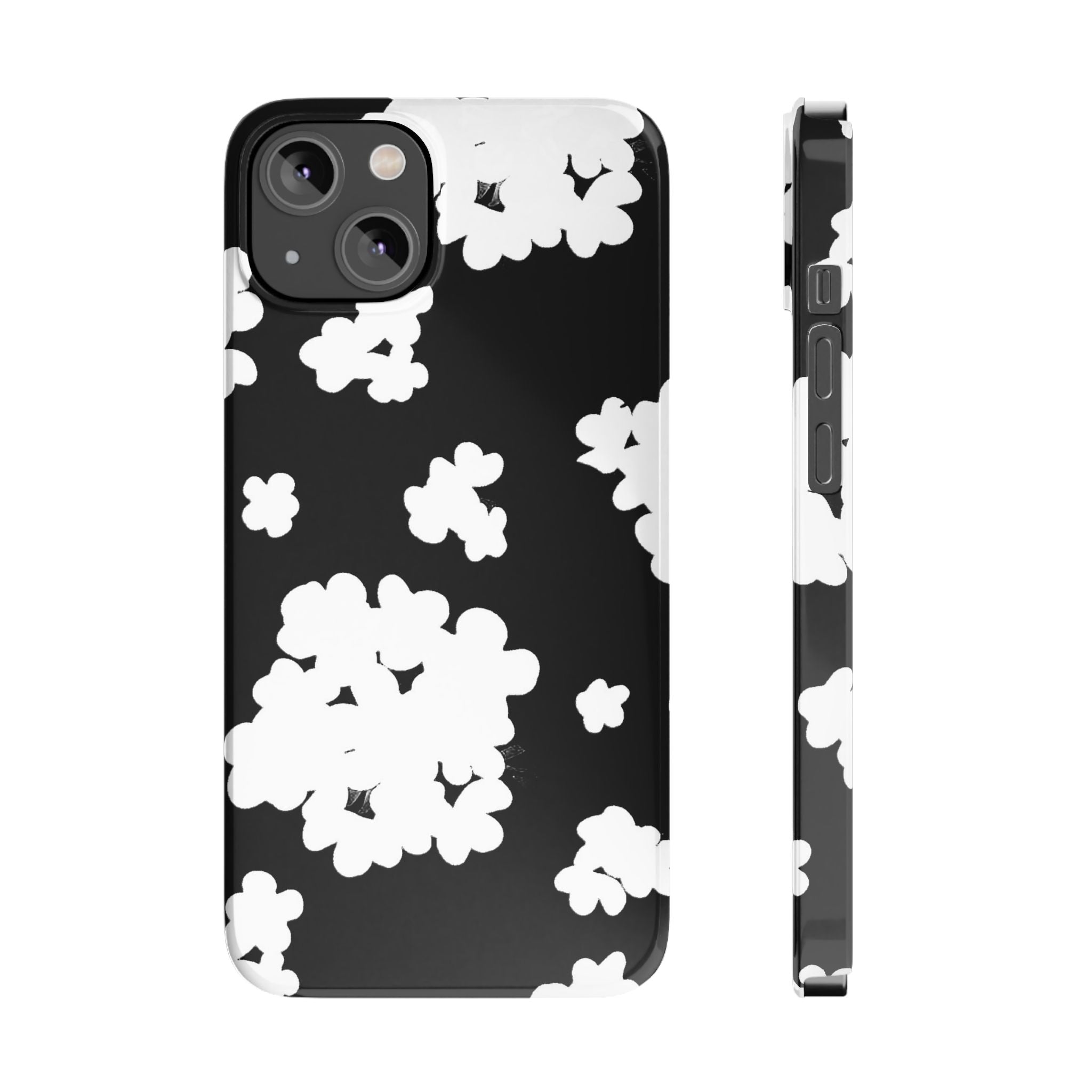 Black & White Abstract Flower Pattern Case