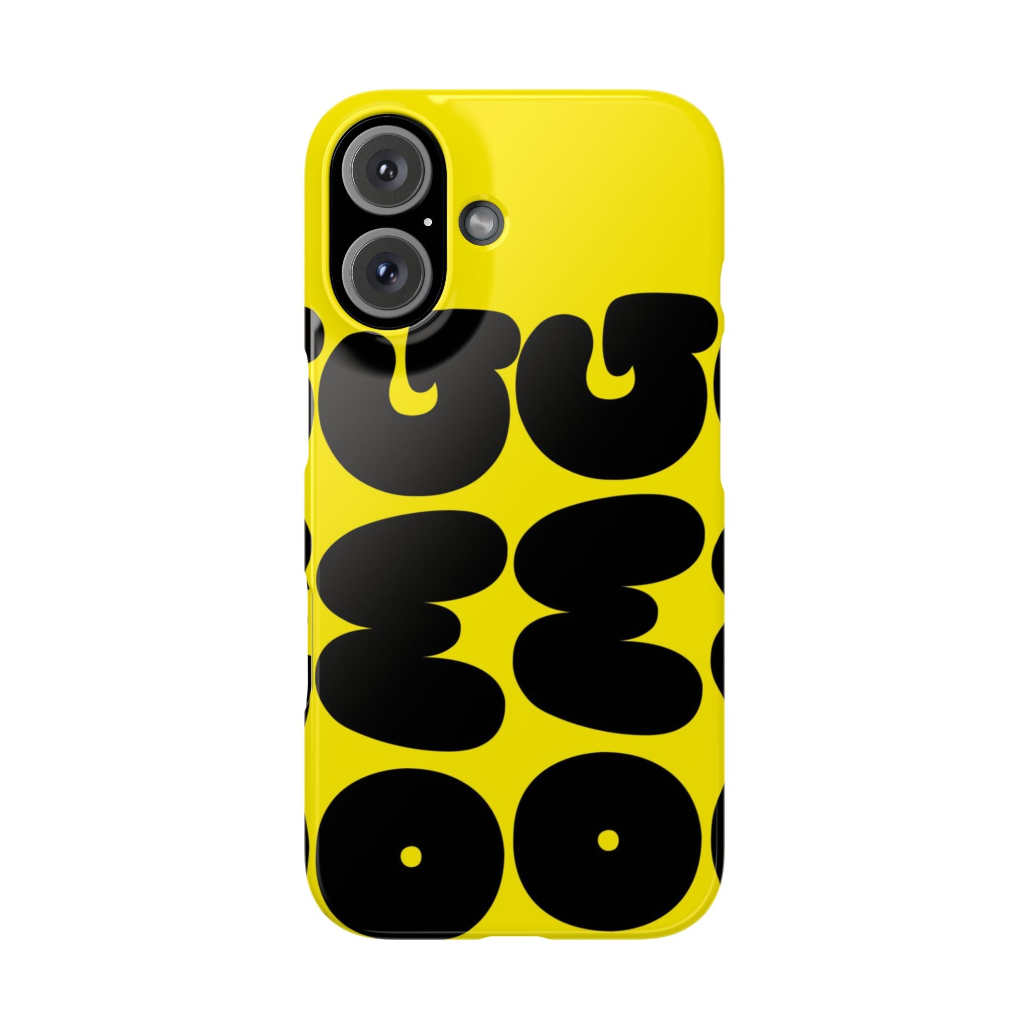 Yellow Retro Bubble Pattern Slim Phone Case