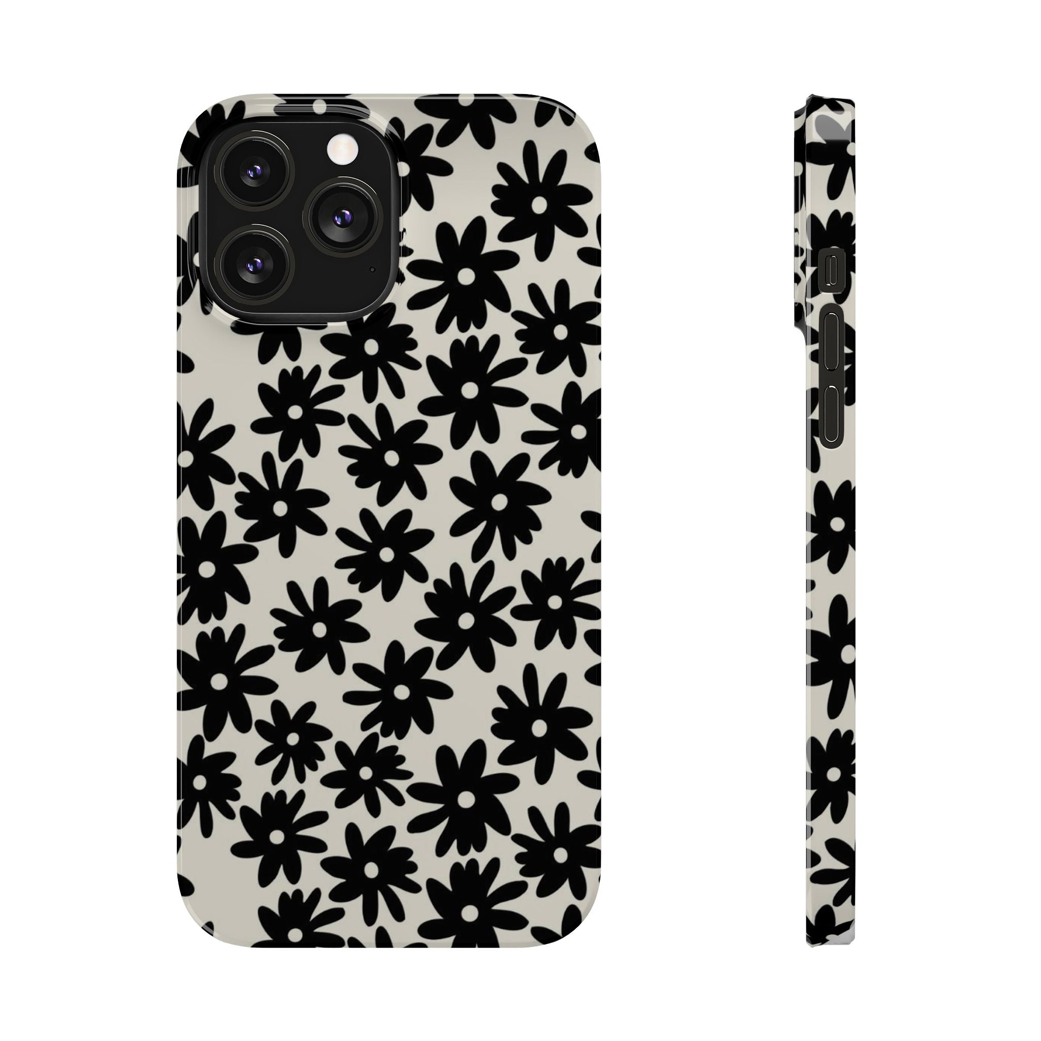 Black Daisy Phone Case