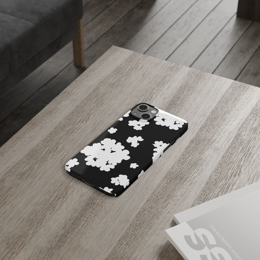 Black & White Abstract Flower Pattern Case