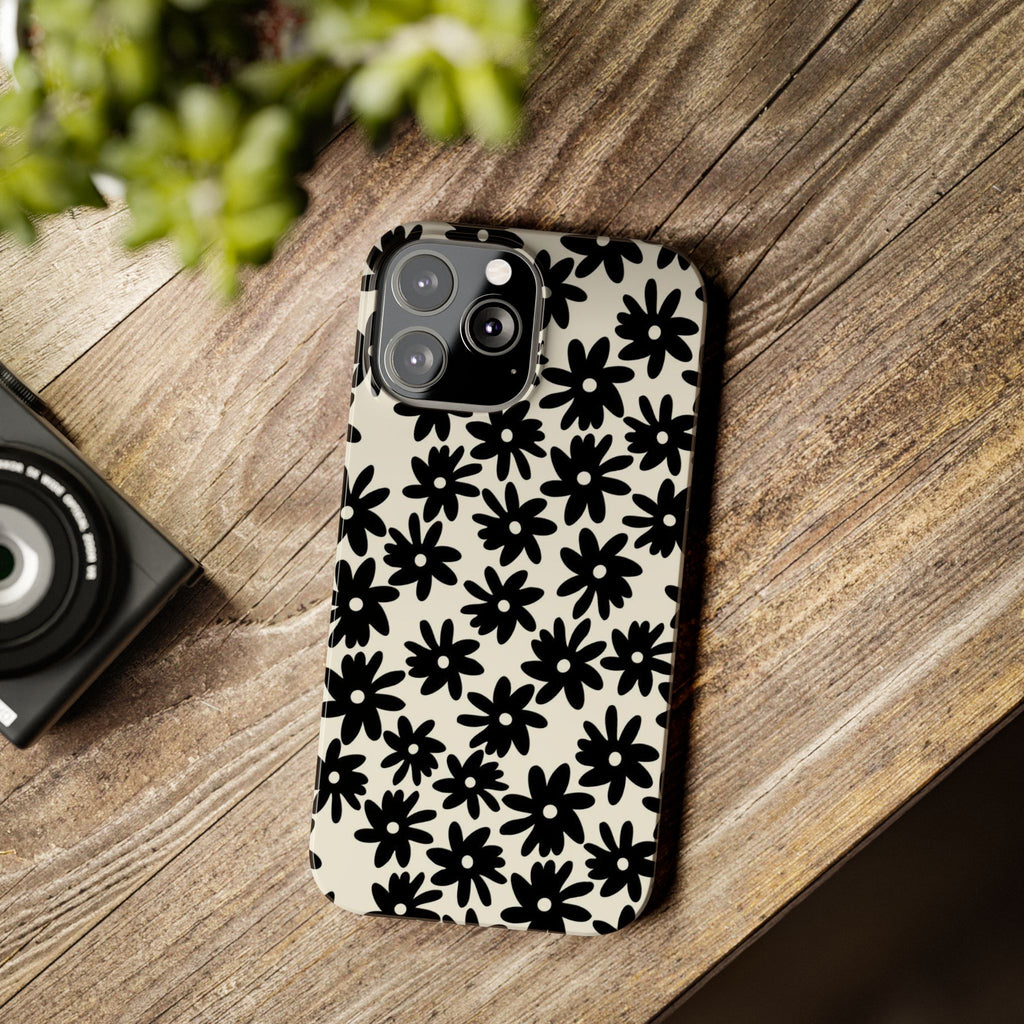 Black Daisy Phone Case