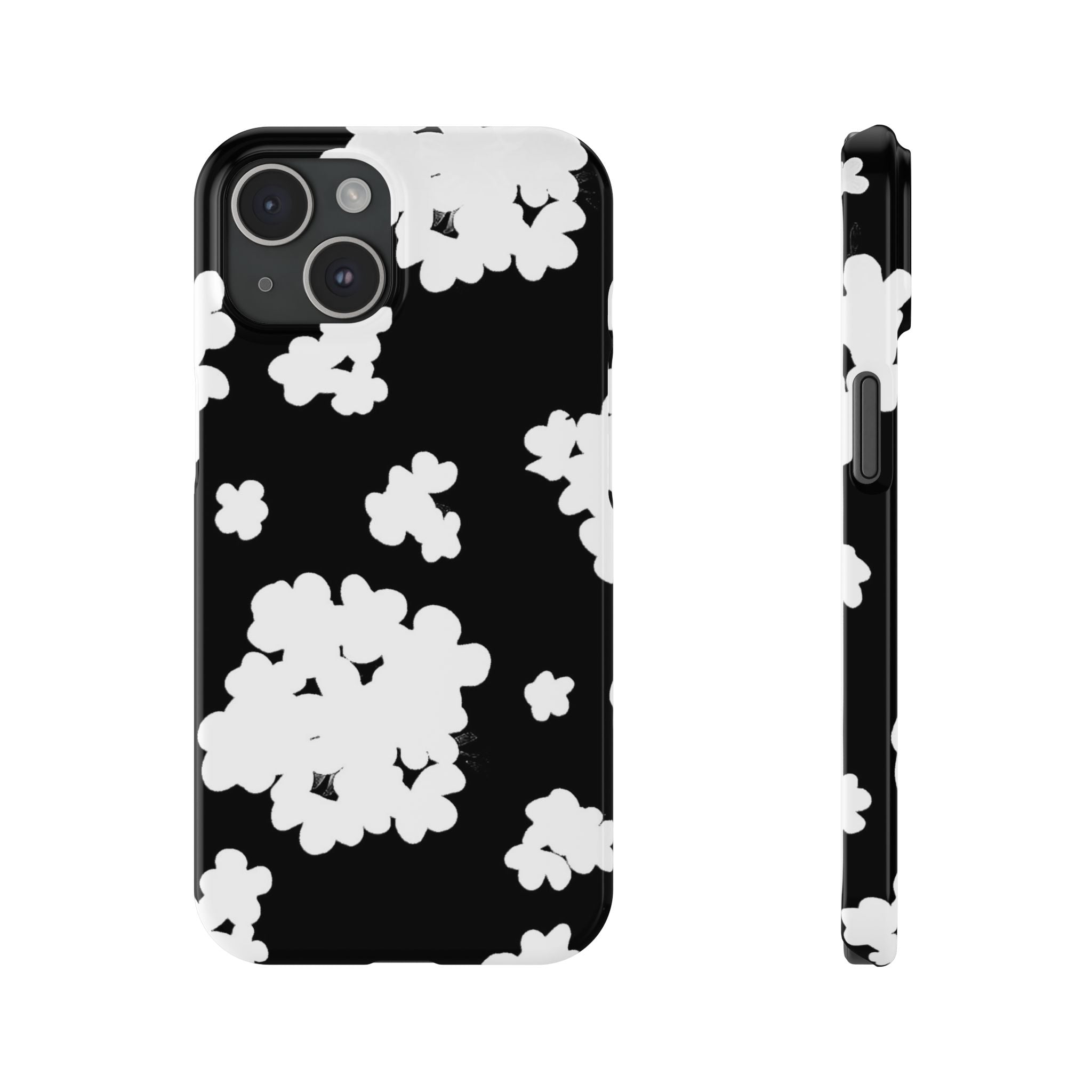 Black & White Abstract Flower Pattern Case