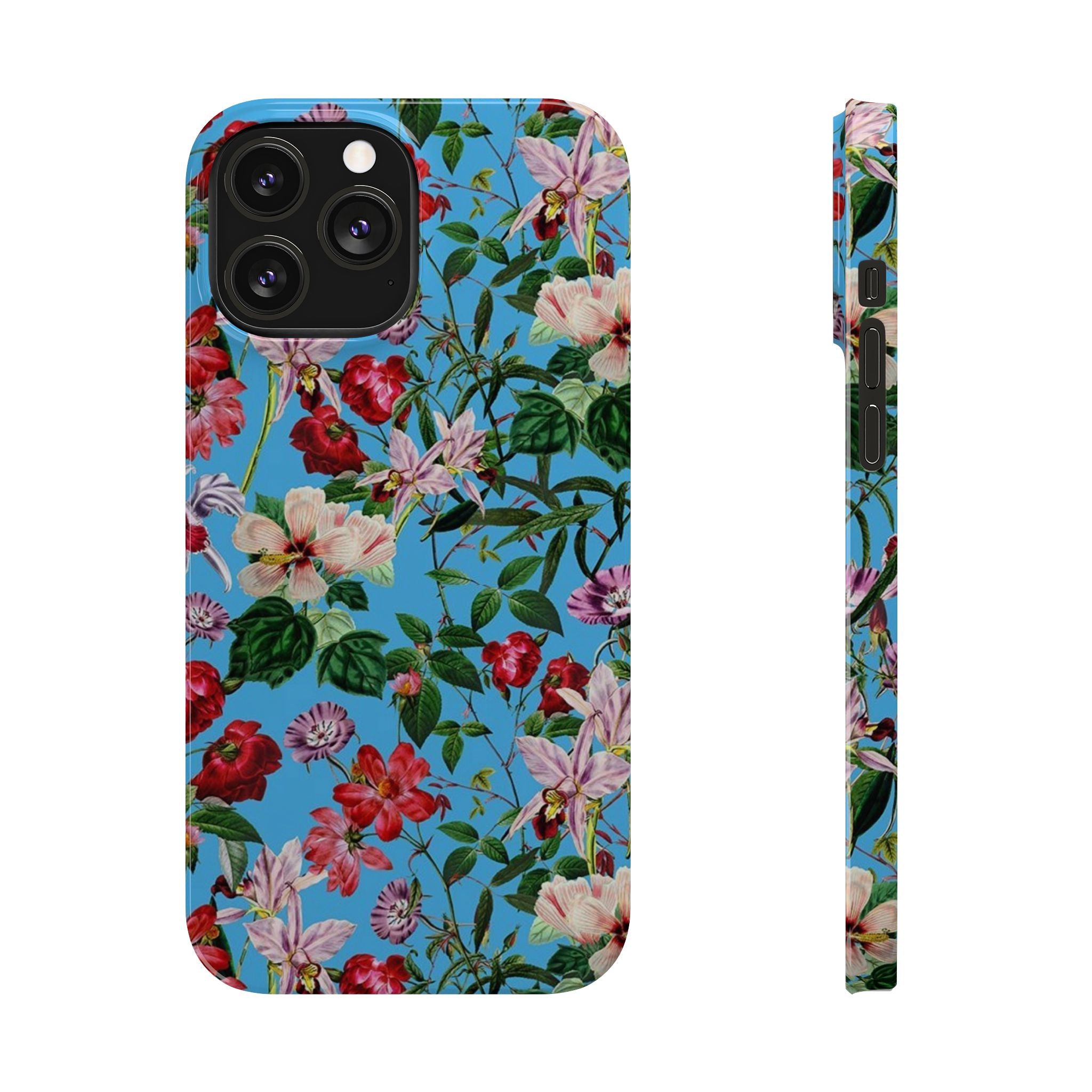 Vintage Floral Pattern on Sky Blue Case
