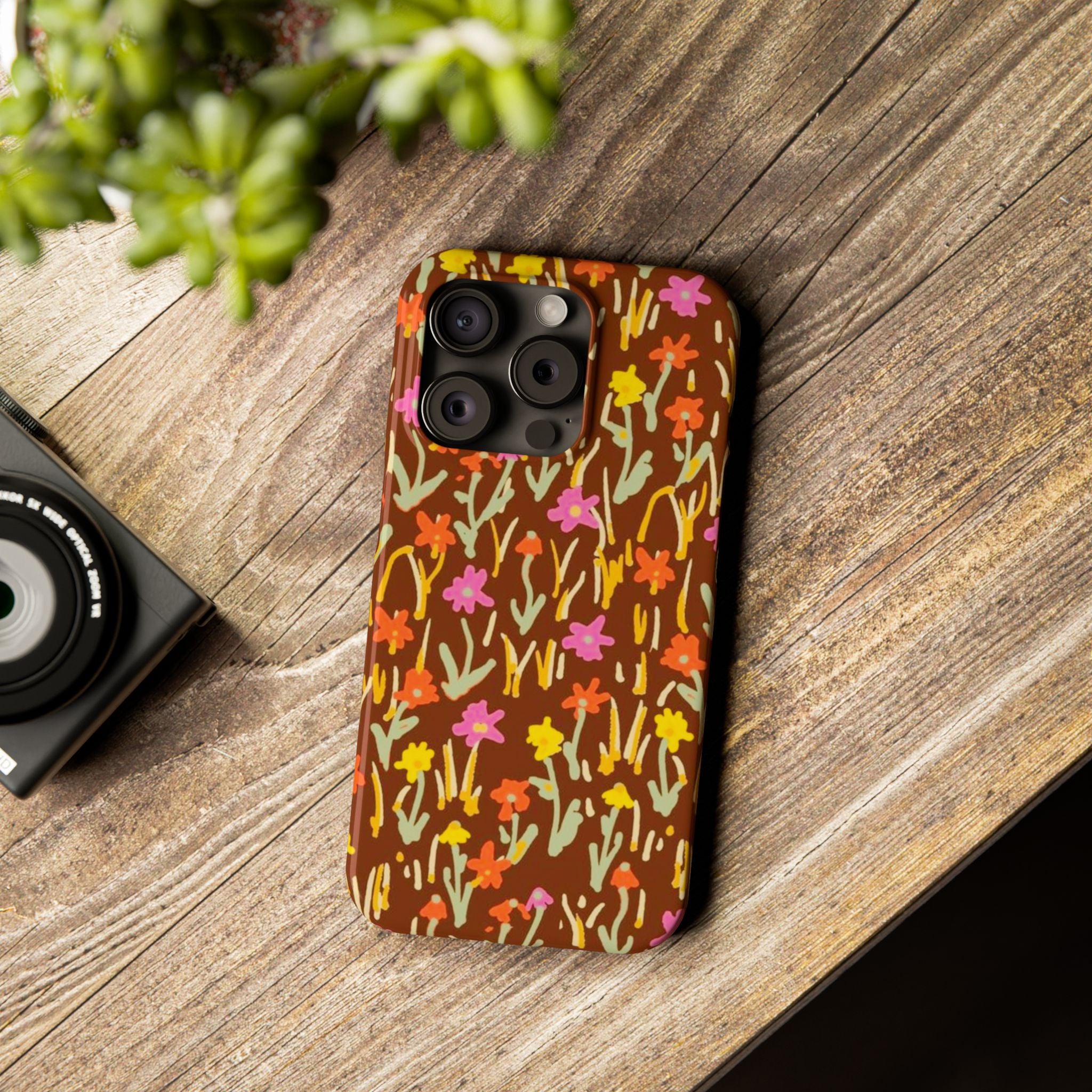 Brown Retro Floral Cover