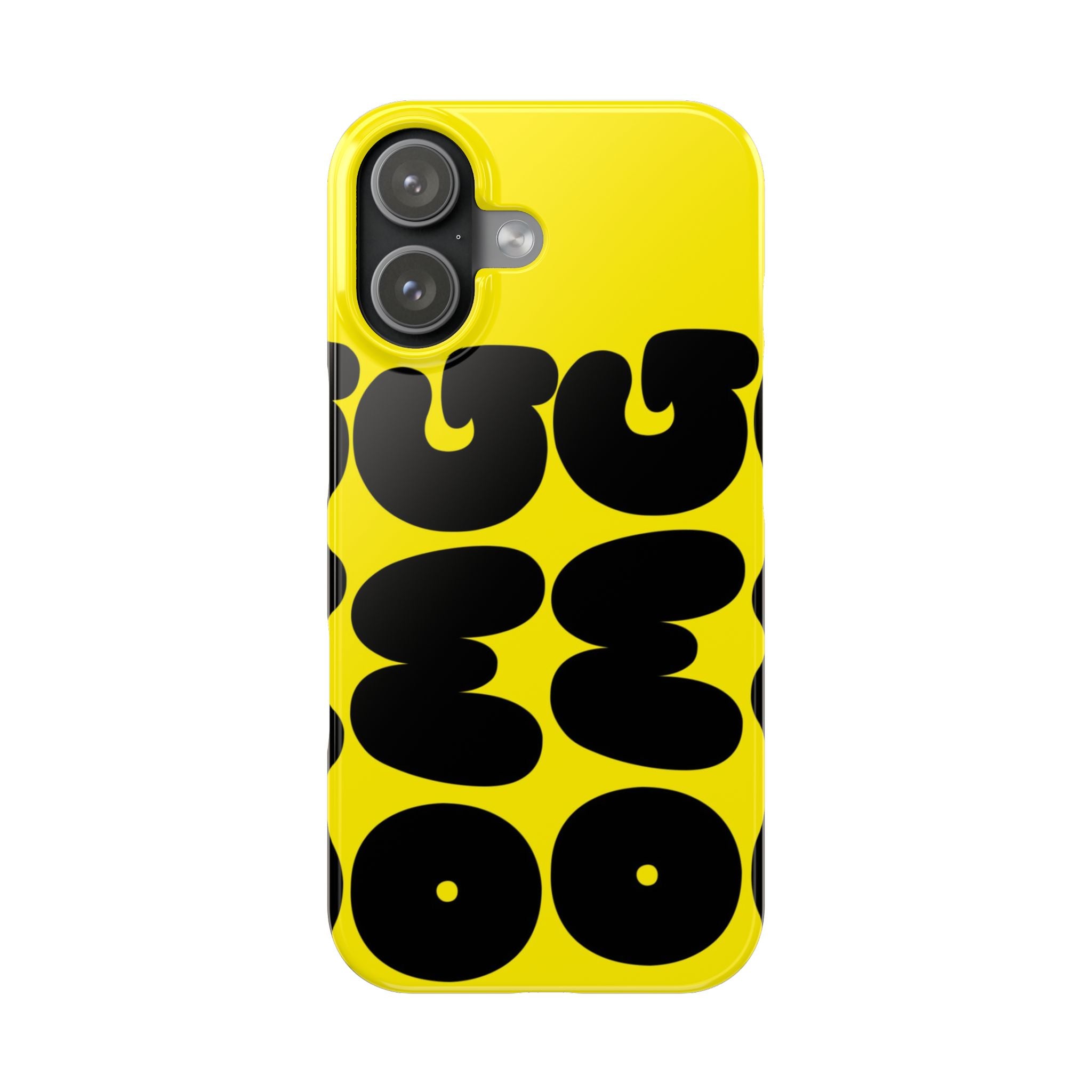 Yellow Retro Bubble Pattern Slim Phone Case